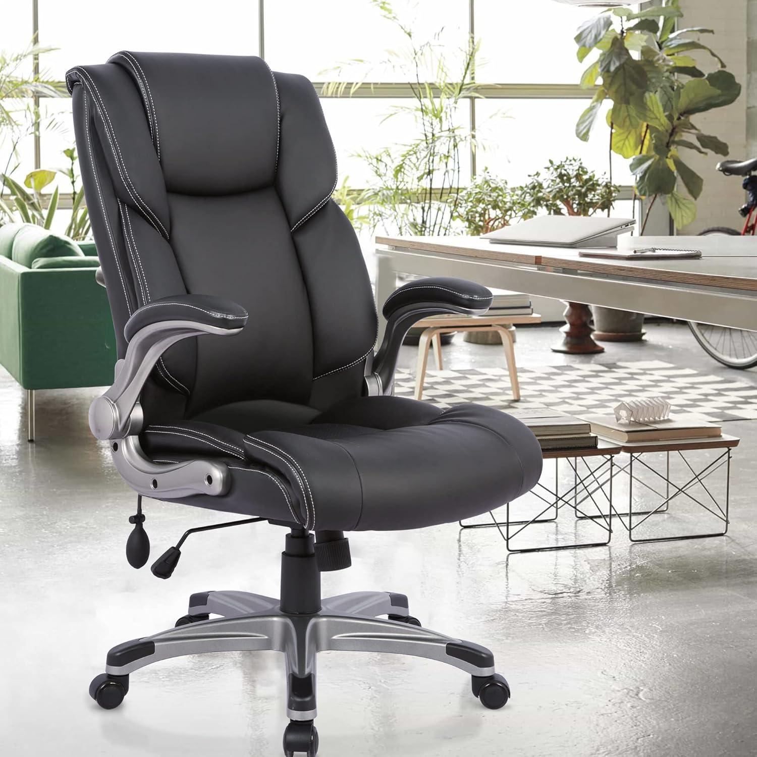 Black Ergonomic High Back Leather Executive Swivel Chair