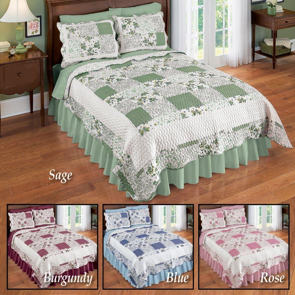 Collections Etc Hadley Floral Patchwork Reversible Lightweight Quilt