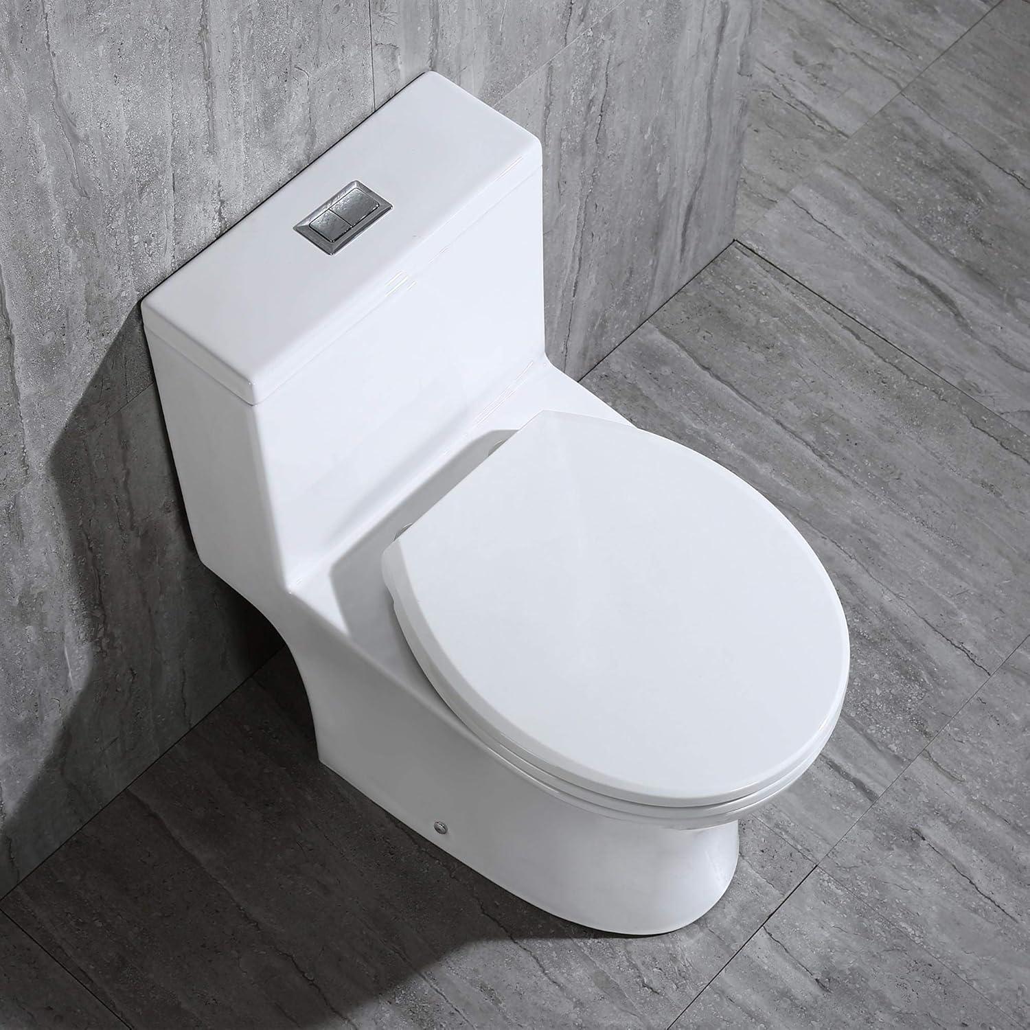 1.28 GPF Space Saving Round Compact One-Piece Toilet (Seat Included)