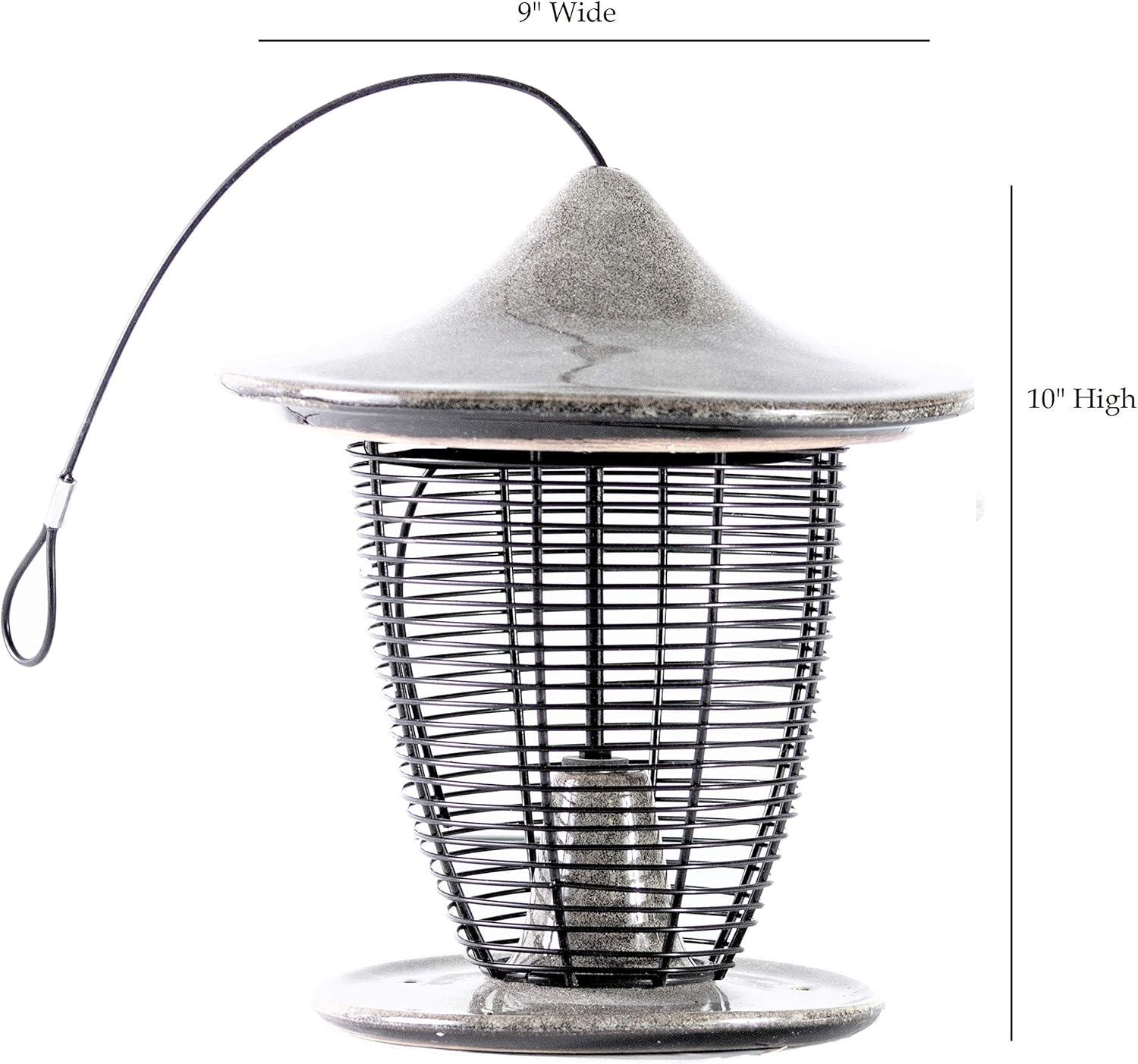 10 in. Sandy Granite Ceramic Feeder With Cage