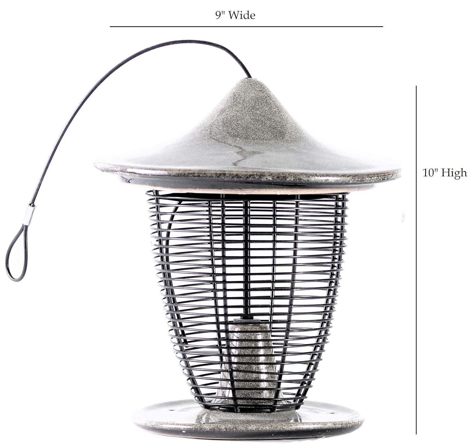 10 in. Sandy Granite Ceramic Feeder With Cage