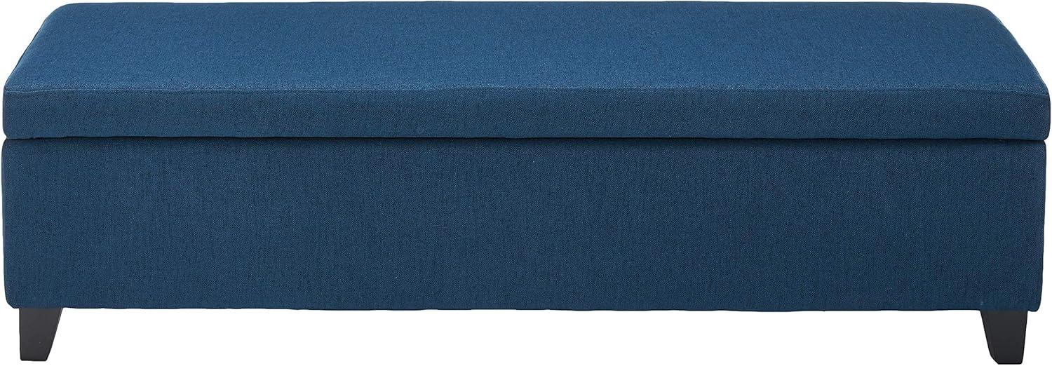 Christopher Knight Home York Storage Ottoman Navy Blue: Upholstered, Wood Frame, No Assembly Required