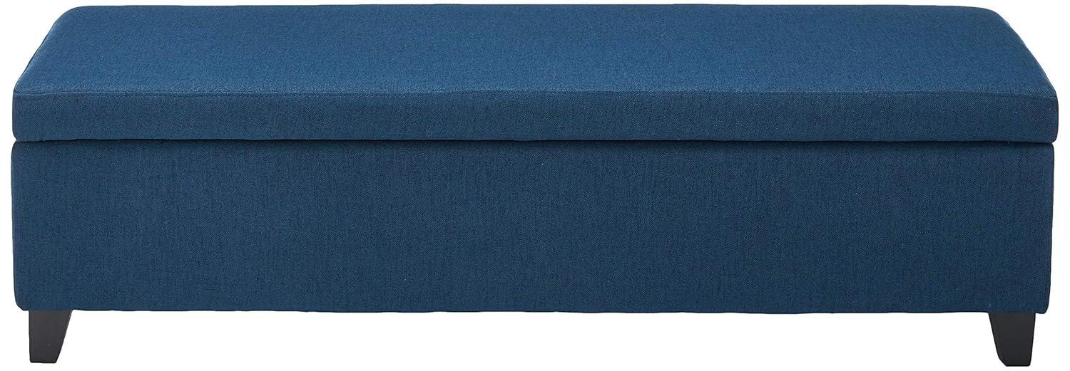 Christopher Knight Home York Storage Ottoman Navy Blue: Upholstered, Wood Frame, No Assembly Required
