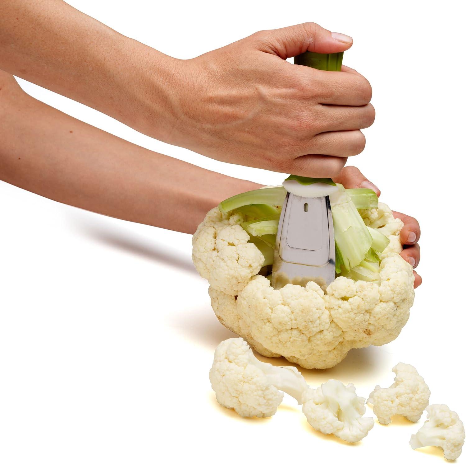Chef'n Stalk Chop Cauliflower Prep Tool, Green, 7 ½ x 1 ¾-inches -