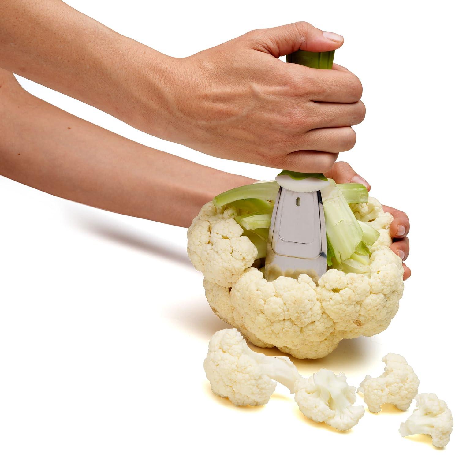 Chef'n Stalk Chop Cauliflower Prep Tool, Green, 7 ½ x 1 ¾-inches -