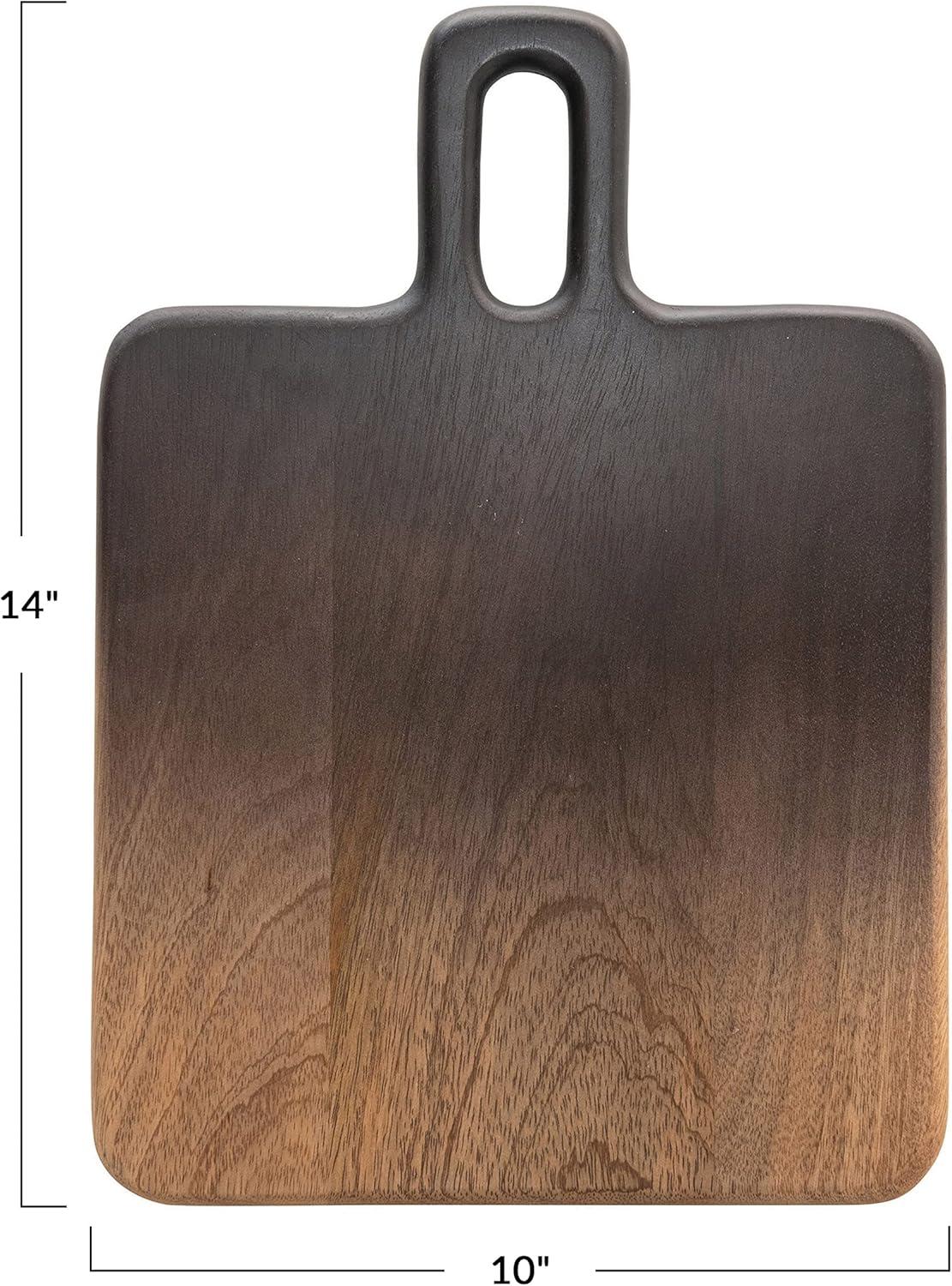 Bloomingville Mango Wood Cheese/Cutting Board with Handle, Black and Natural Ombre