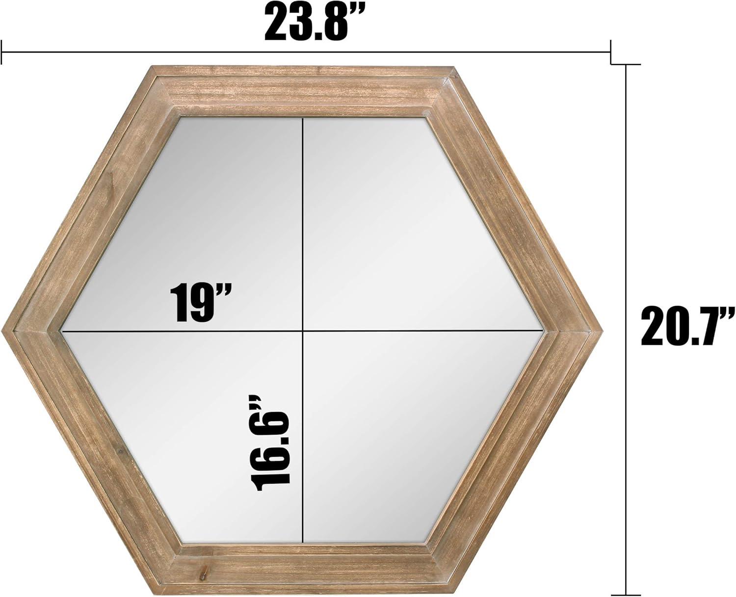 Wooden Hexagon Decorative Wall Mirror - Stonebriar Collection