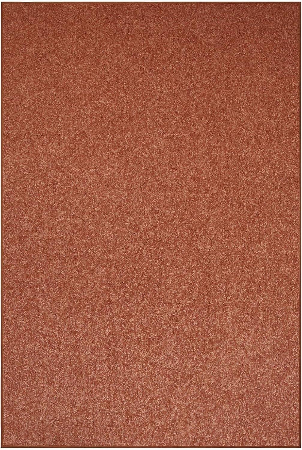 Furnish My Place Modern Plush Pet and Kids Friendly Solid Color Rust Area Rugs, Stain & Fade Resistance, Made in USA, Perfect for Living Room, Dining Room, Bedroom, Playroom and Kidsroom, Event, Wedding Rug