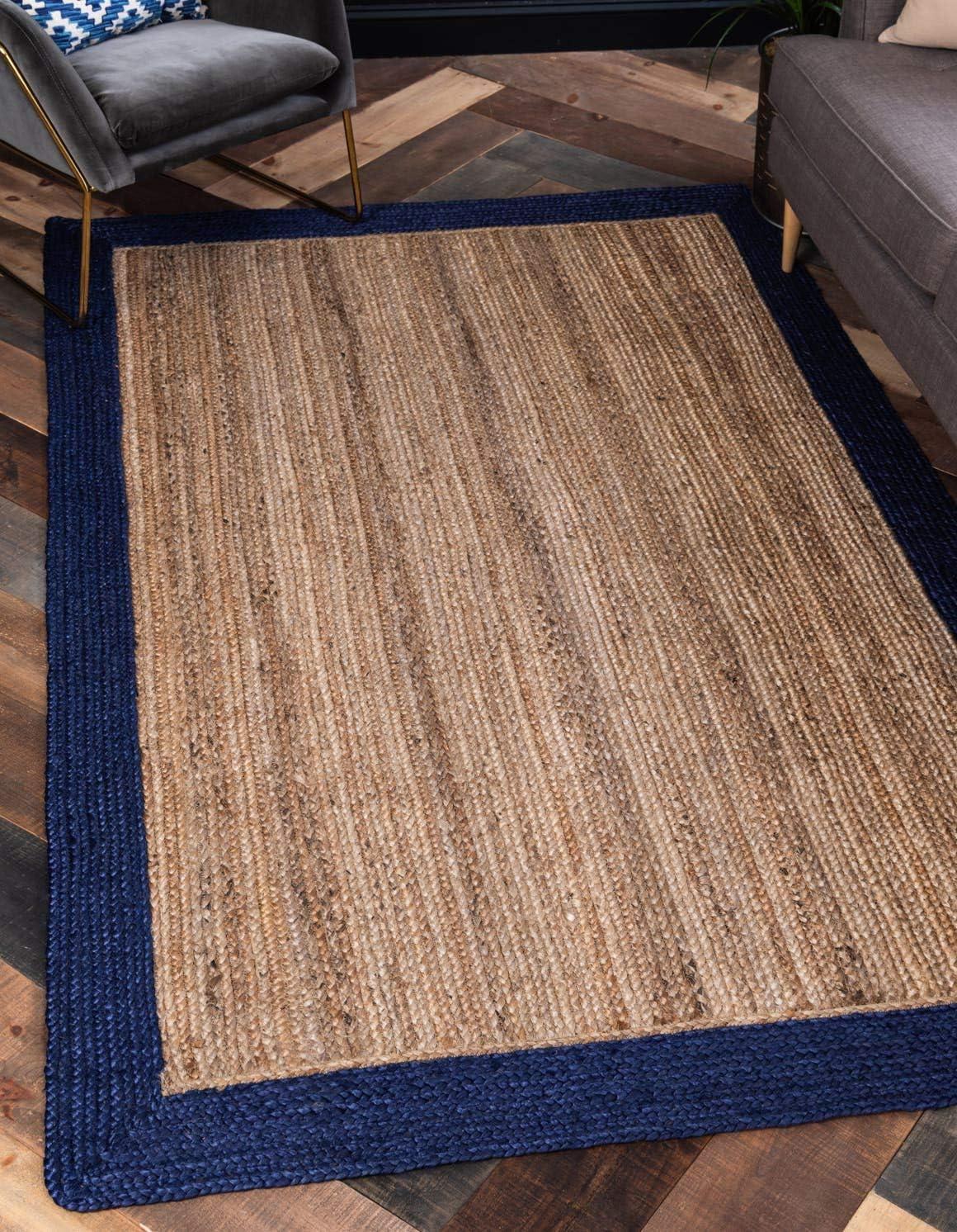 Unique Loom Braided Jute Goa Border Indoor Flatweave Braided Area Rug