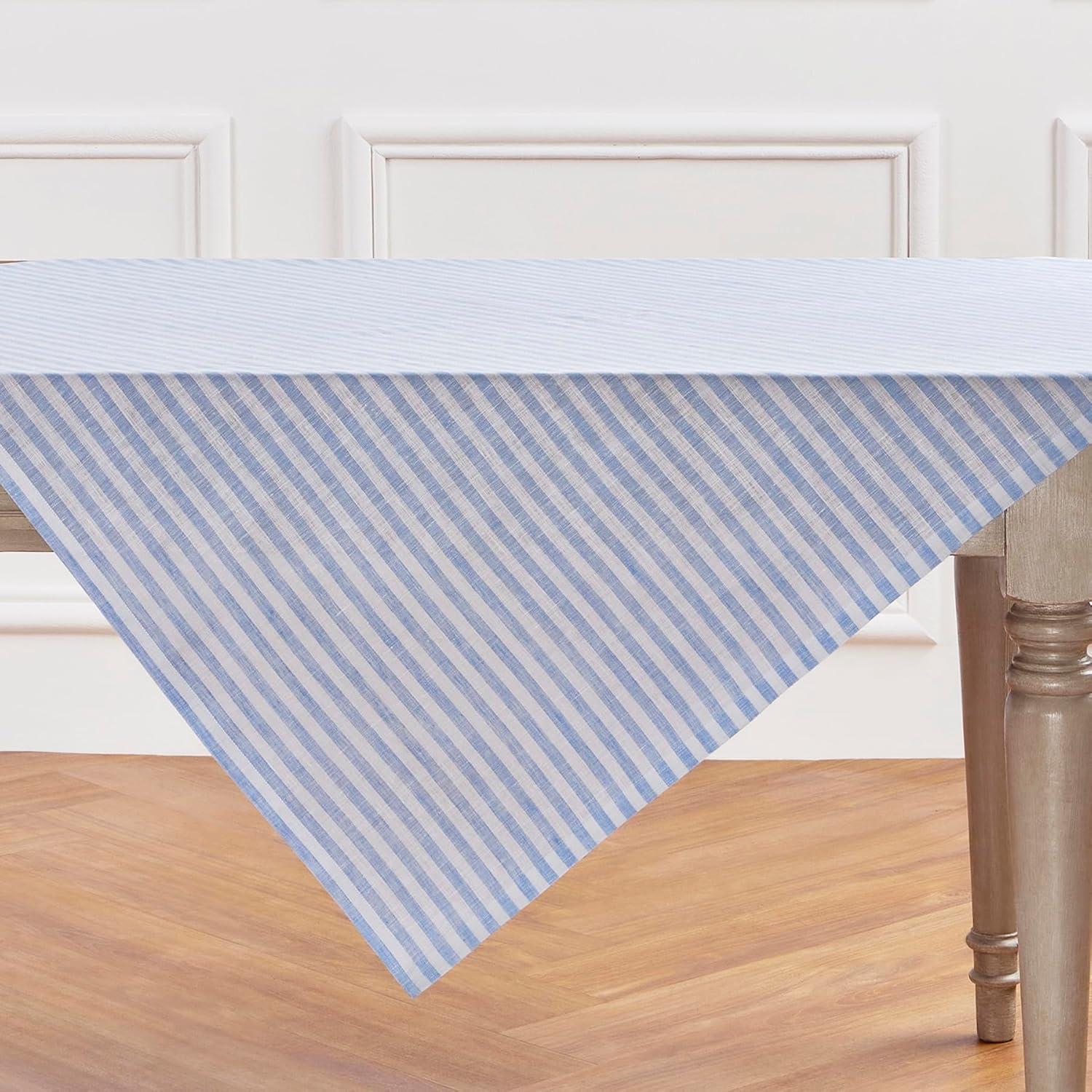 Solino Home Amalfi Stripe - 100% Pure Linen Tablecloth