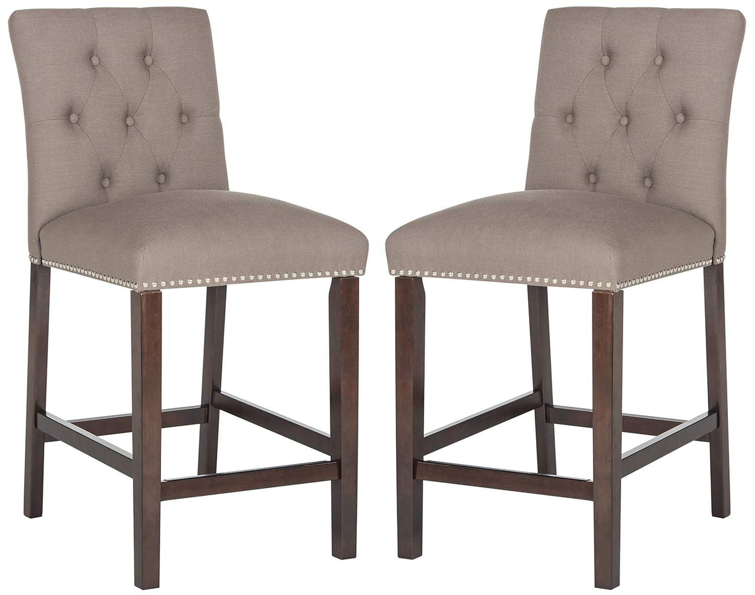 Norah Counter Stool (Set of 2) - FOX6209 - Dark Taupe - Safavieh Couture