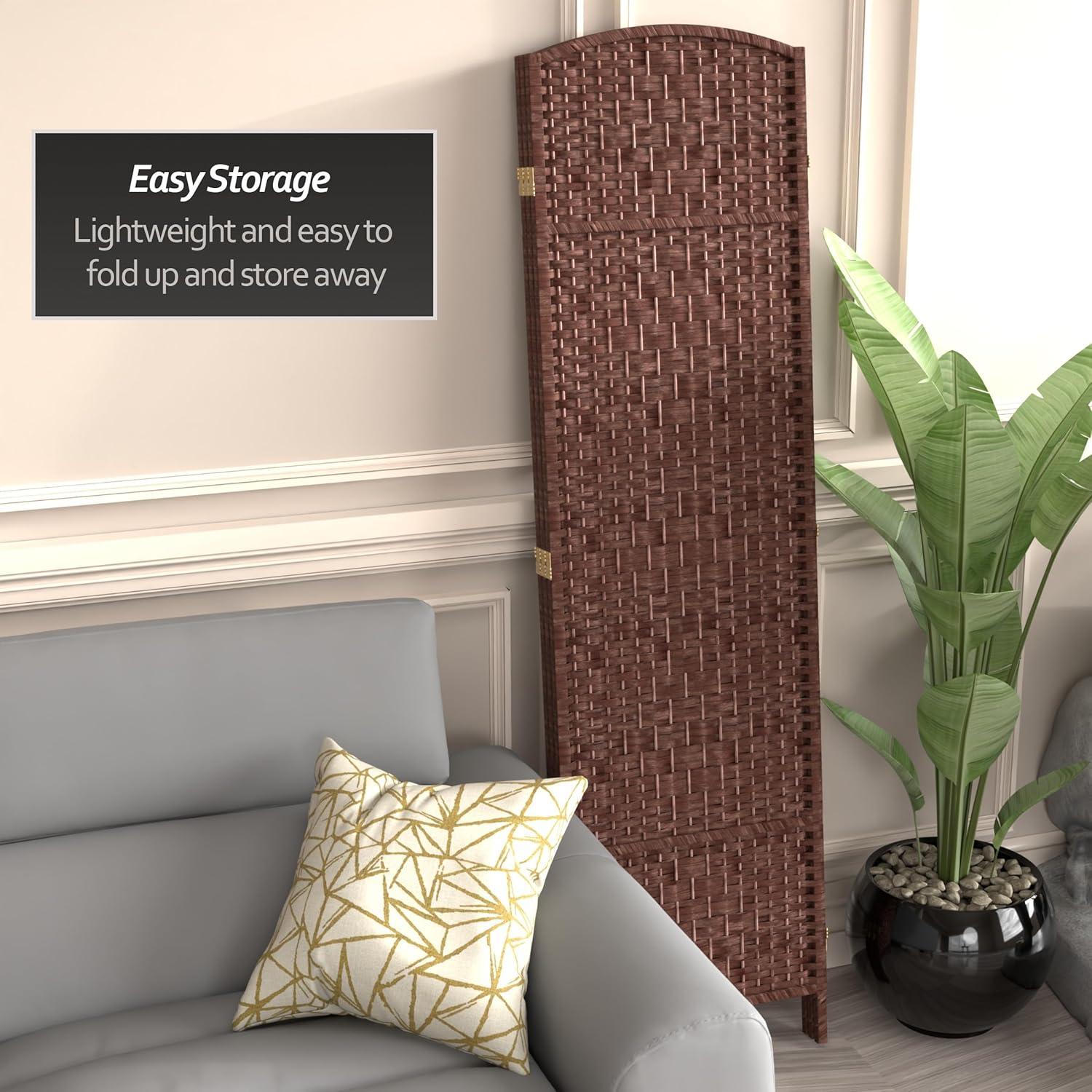Red Lantern 6 ft. Tall Diamond Weave Fiber Dark Red-3 Panel Room Divider