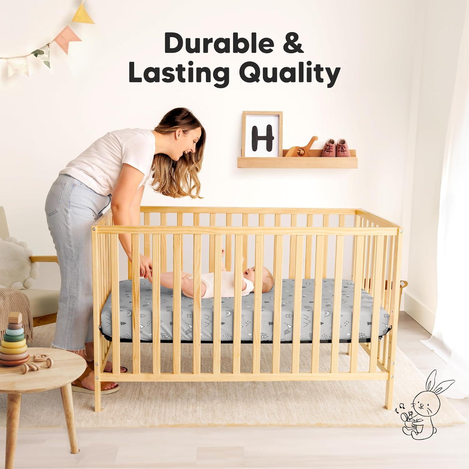 KeaBabies 2-Pack Isla Mini Crib Sheets, Pack and Play Sheets Fitted, Pack N Play Sheets, Fitted Crib Sheet (Rust)