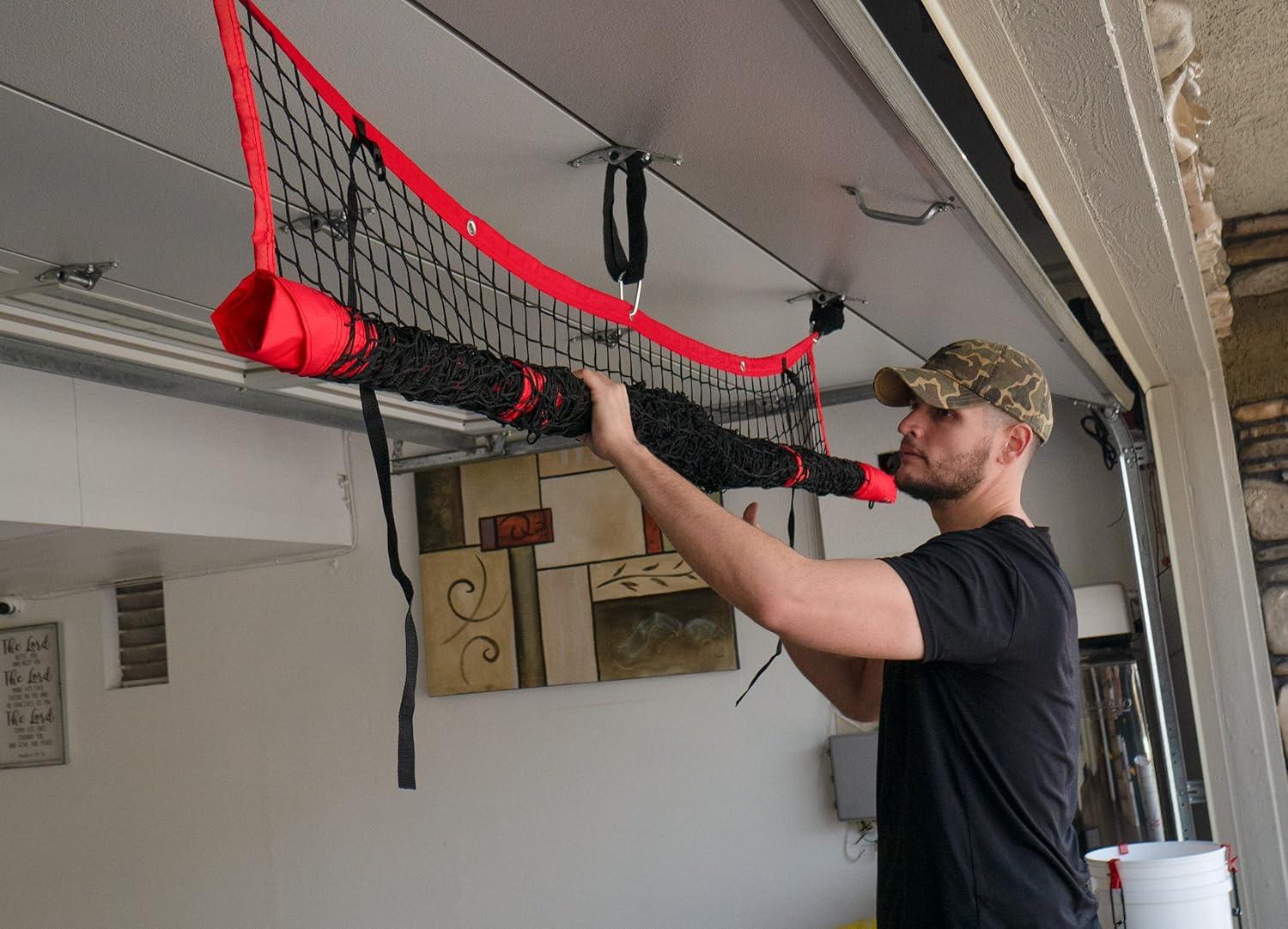 PowerNet Hanging Dual Practice Net, Baseball Softball Training Net, Hang on Garage or Connect to 7x7 PowerNet Frame, Backstop Screen Net for Hitting & Pitching (Net Only)