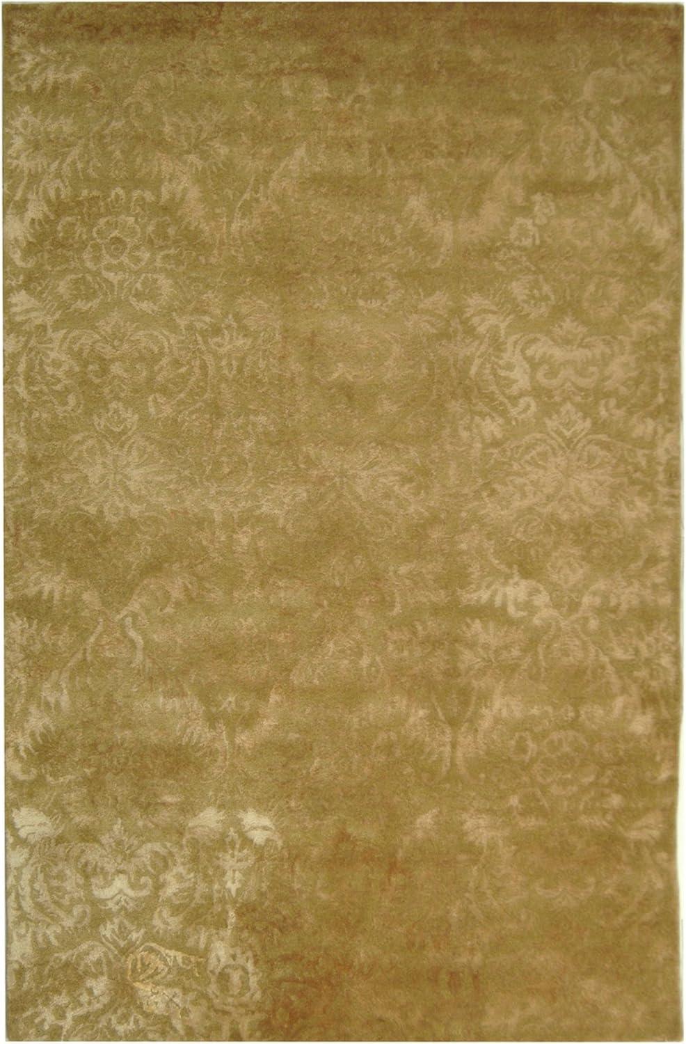 Martha Stewart Hand Tufted Viscos/Wool Damask Rug in Mahogany
