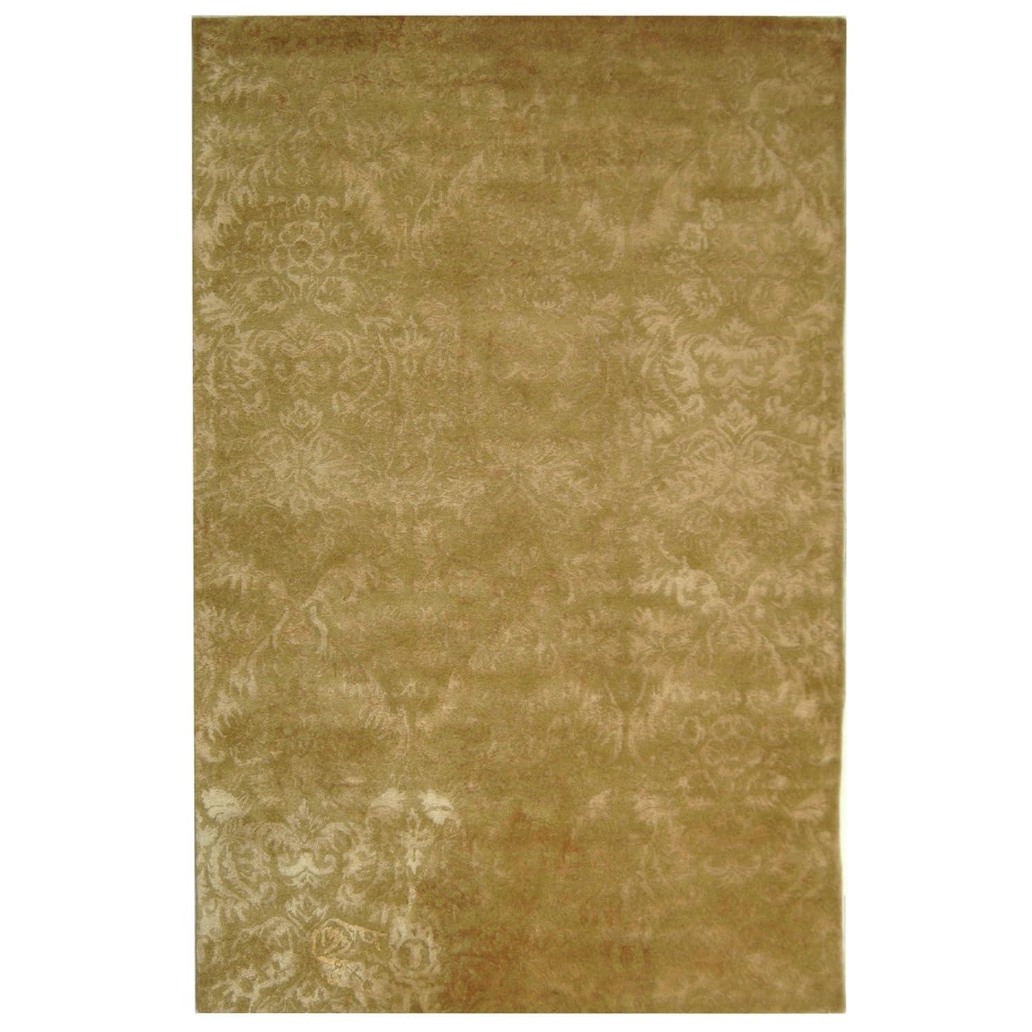 Martha Stewart Hand Tufted Viscos/Wool Damask Rug in Mahogany