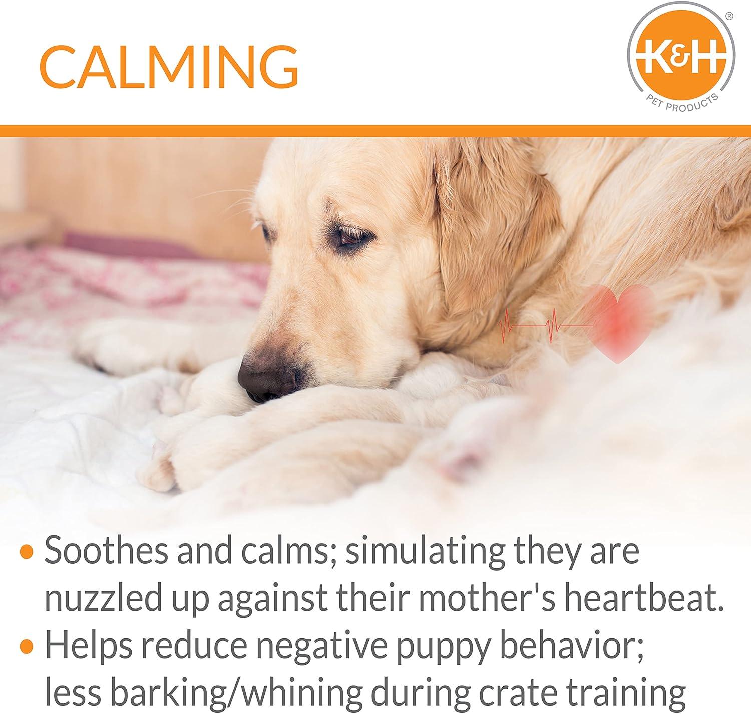 K&H Pet Products Mother's Heartbeat Calming Dog Toy Heart Pillow Red Medium Breed Heartbeat 8 Inch