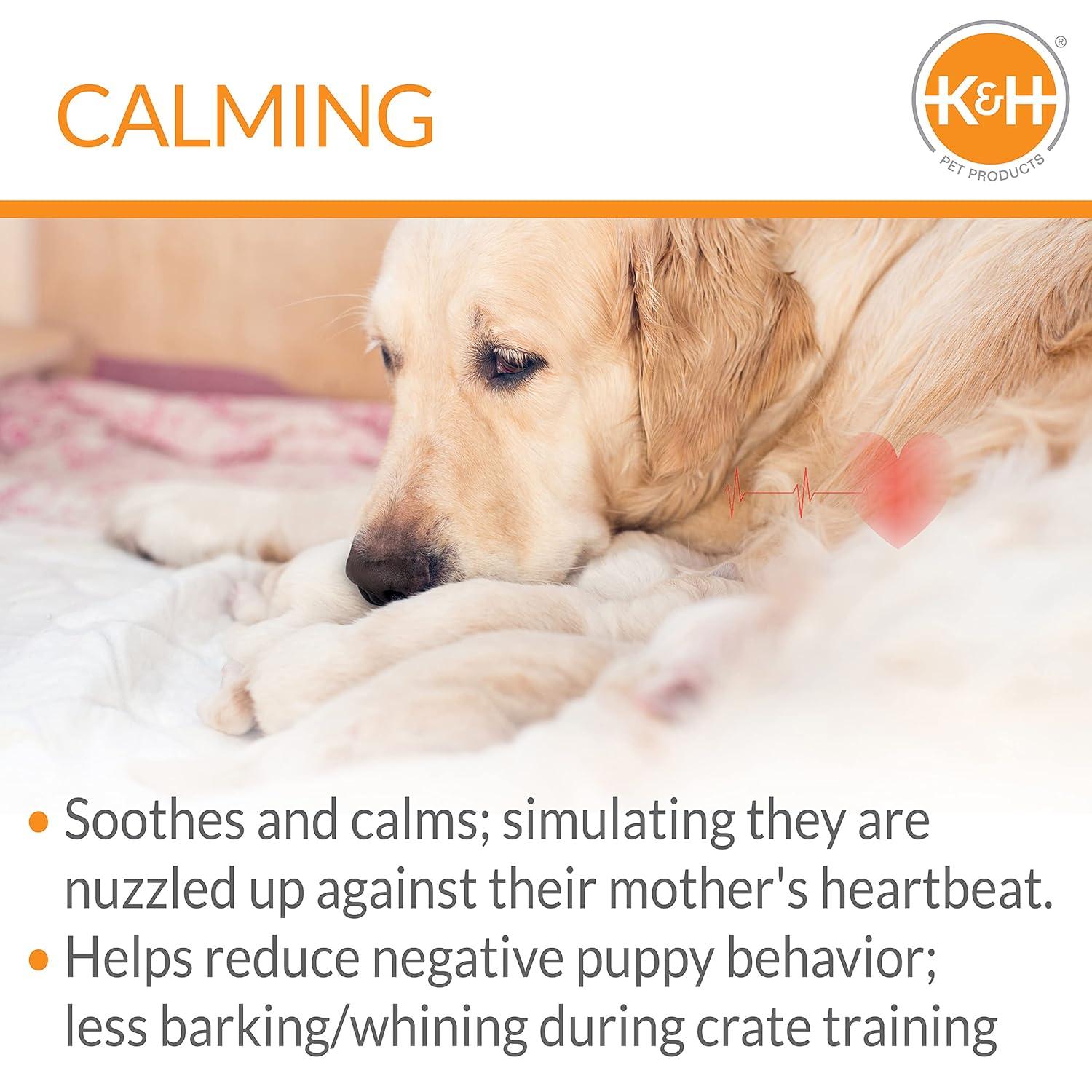 K&H Pet Products Mother's Heartbeat Calming Dog Toy Heart Pillow Red Medium Breed Heartbeat 8 Inch