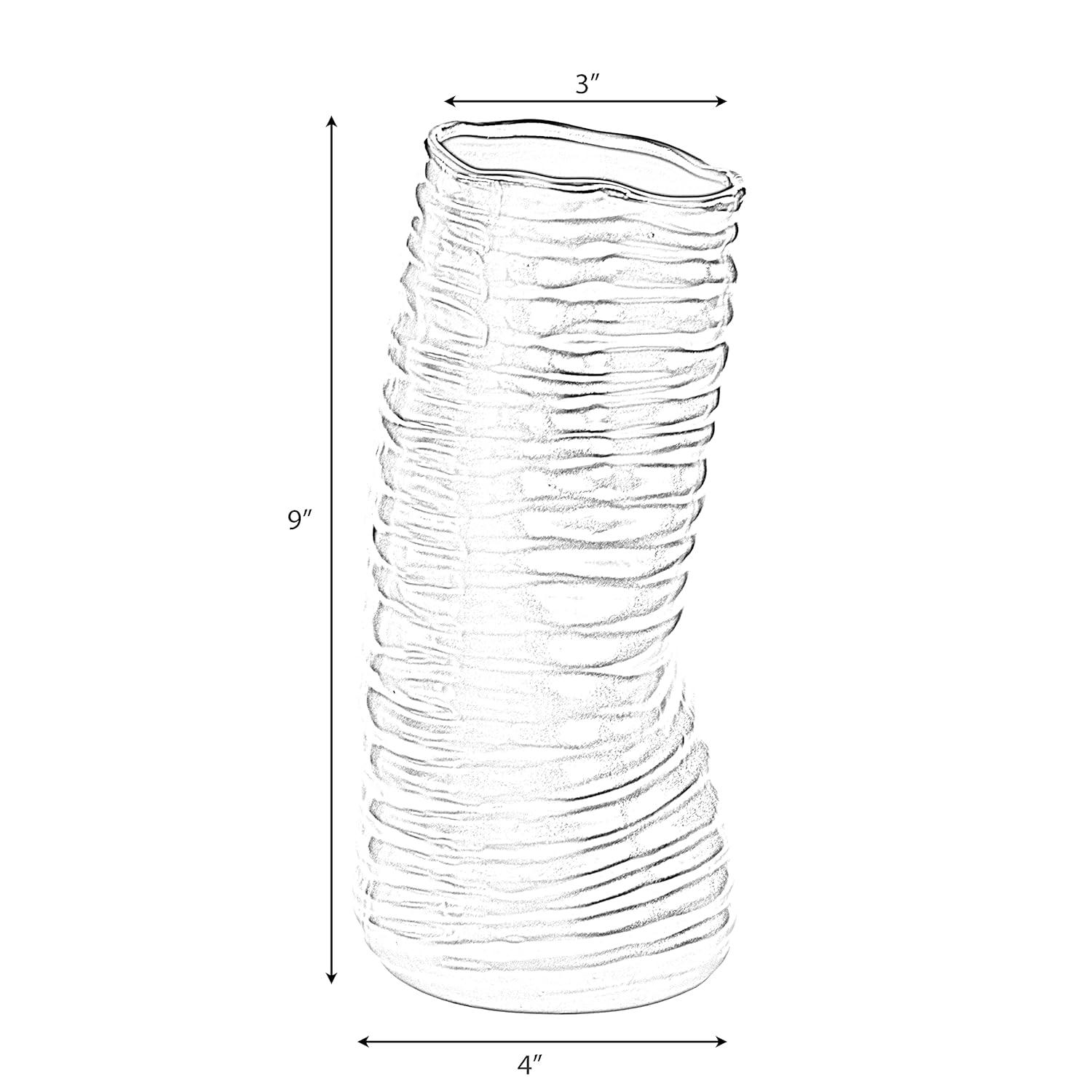 Mercer41 Baftjar 9-Inch Tall Ceramic Bent Melted Modern Style Sculpture Table Centerpiece Flower Vase, a Unique and Decorative Vase in an Elegant Gold Finish, Perfect for Adding Sophistication to Home or Office Décor