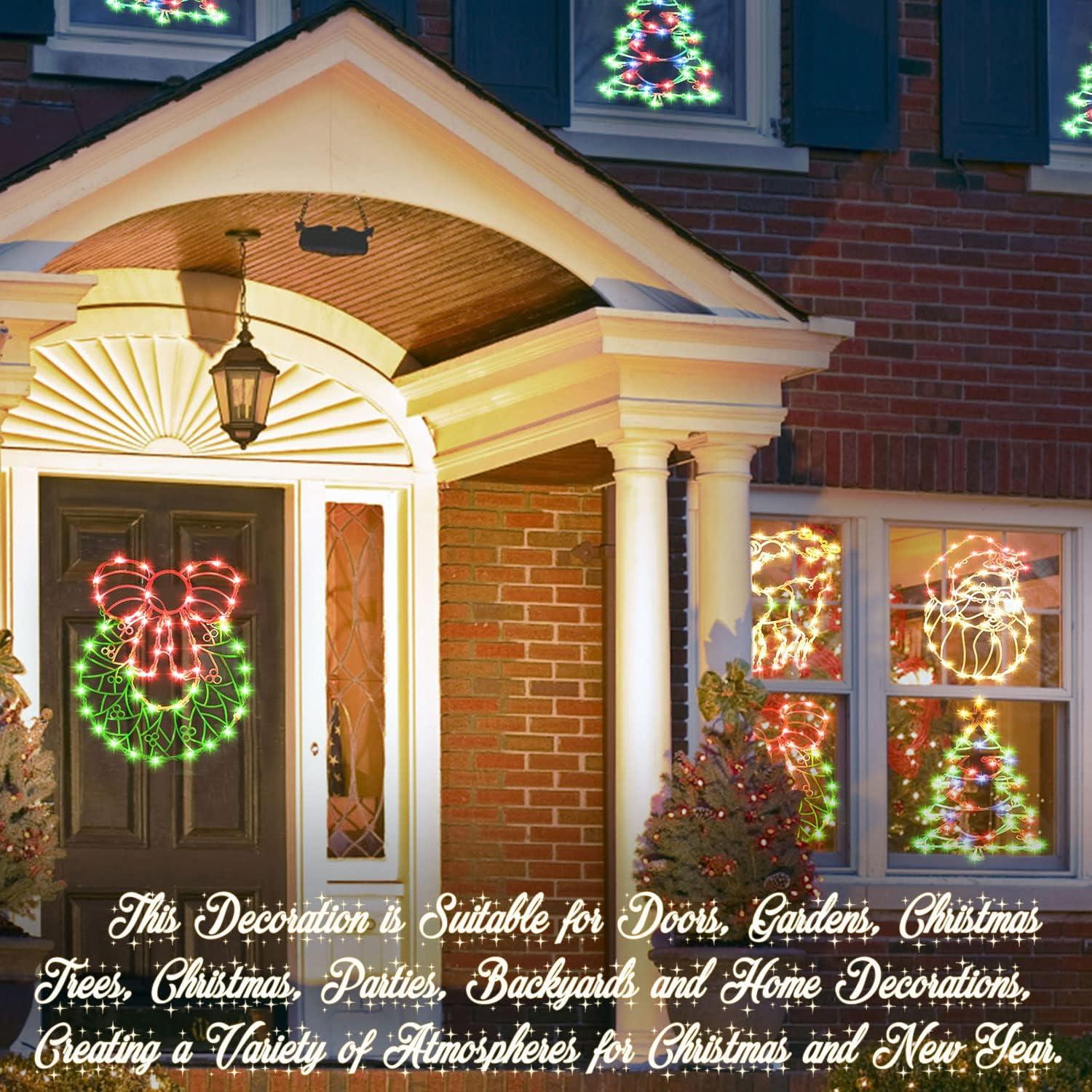 Multi-Color LED Christmas Window Silhouette Lights Set