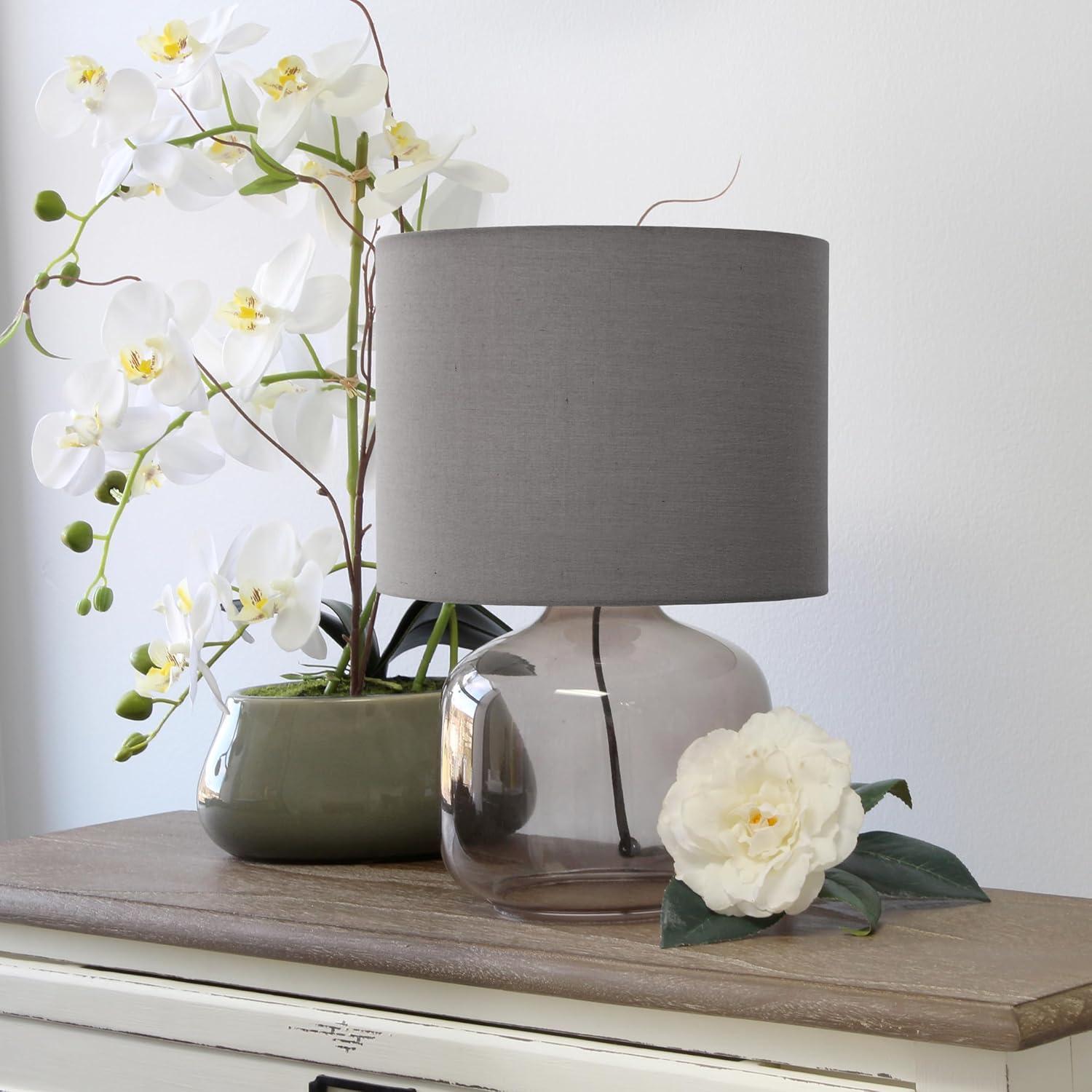 Glass Table Lamp with Fabric Shade - Simple Designs