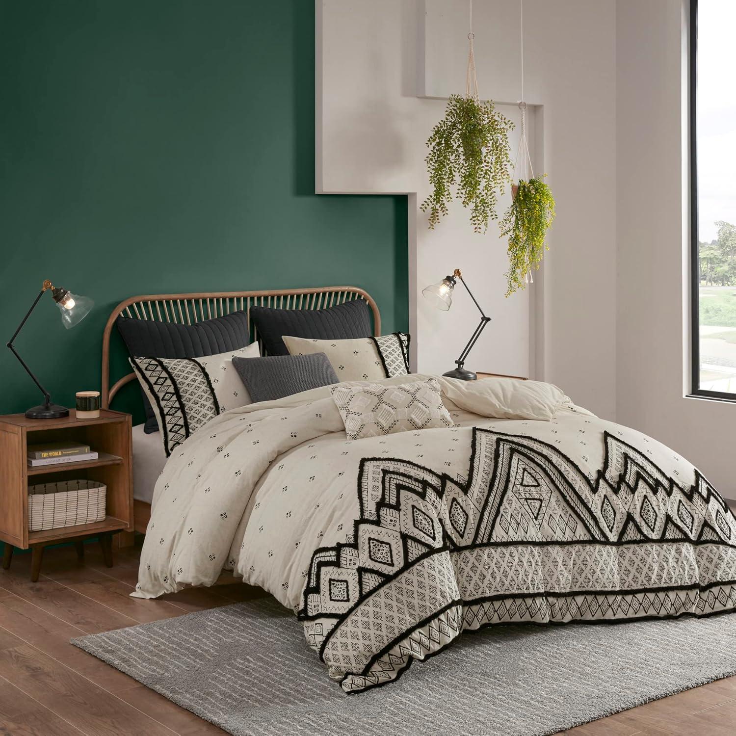 INK+IVY Marta 3 Piece Cotton and Flax Linen Blend Comforter Set
