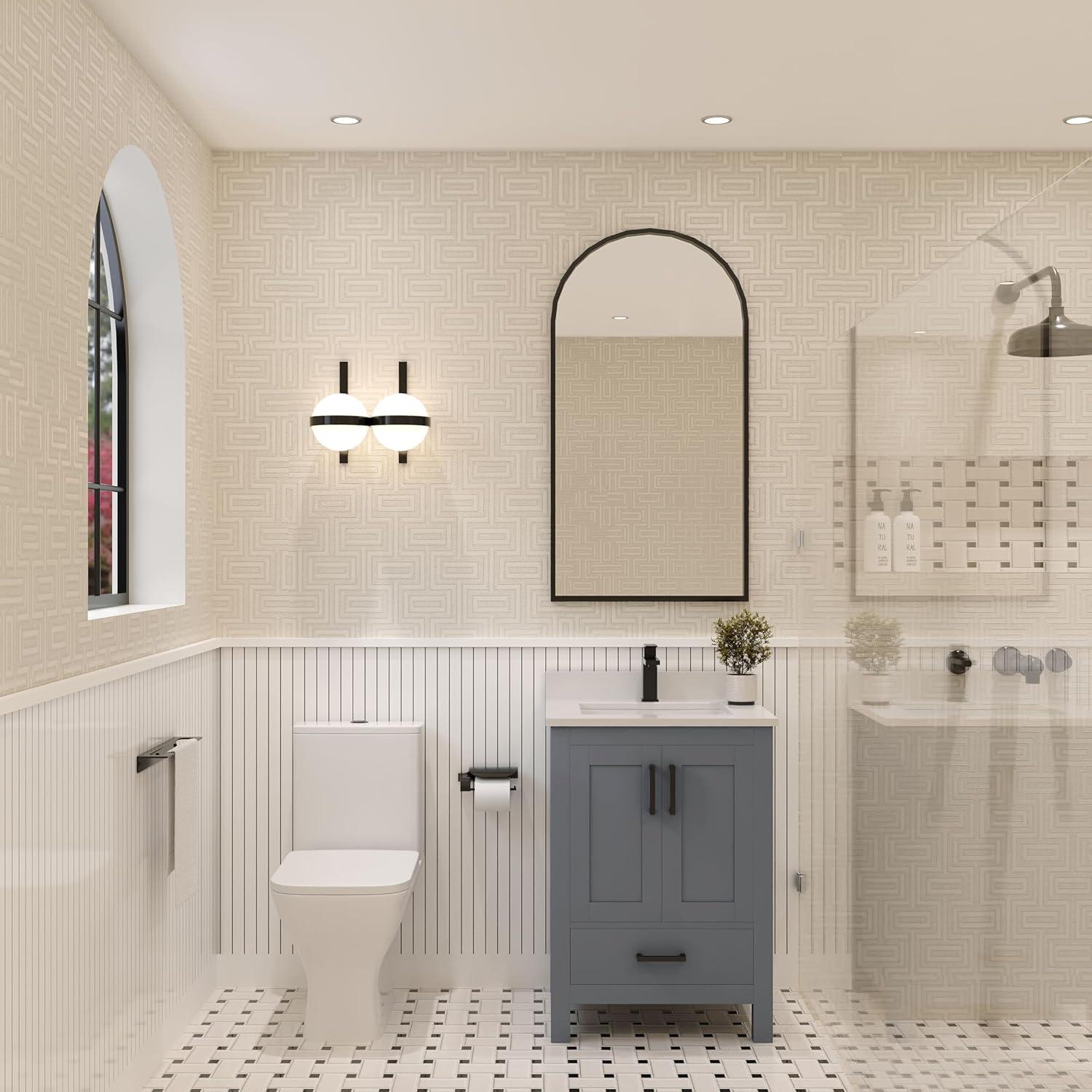 Ayna Decors Rooh 48'' Single Bathroom Vanity with White Quartz Top