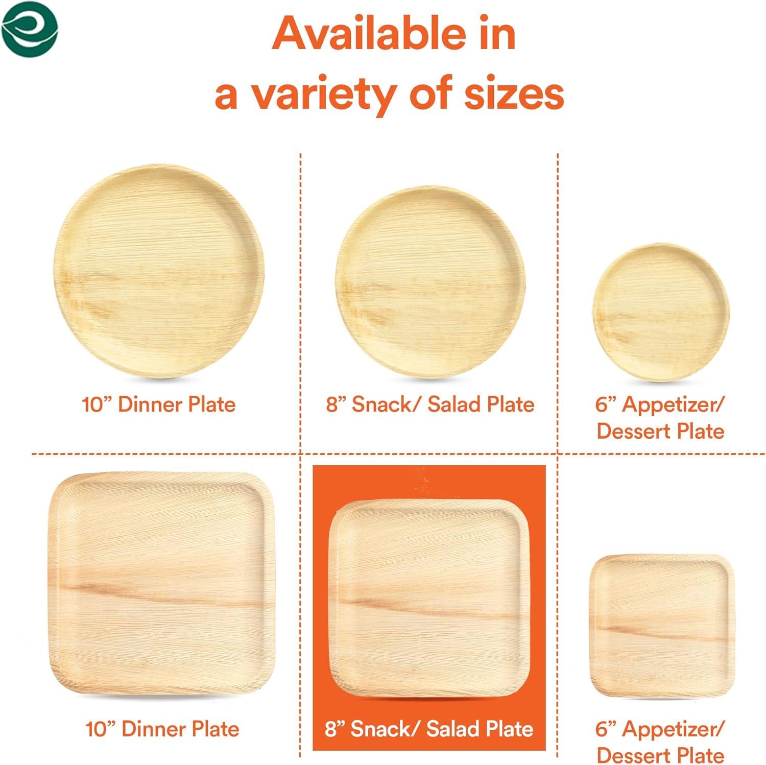 Ecosoul Home - Palm Leaf Plates 8 In Sqr - Case Of 8-20 Ct
