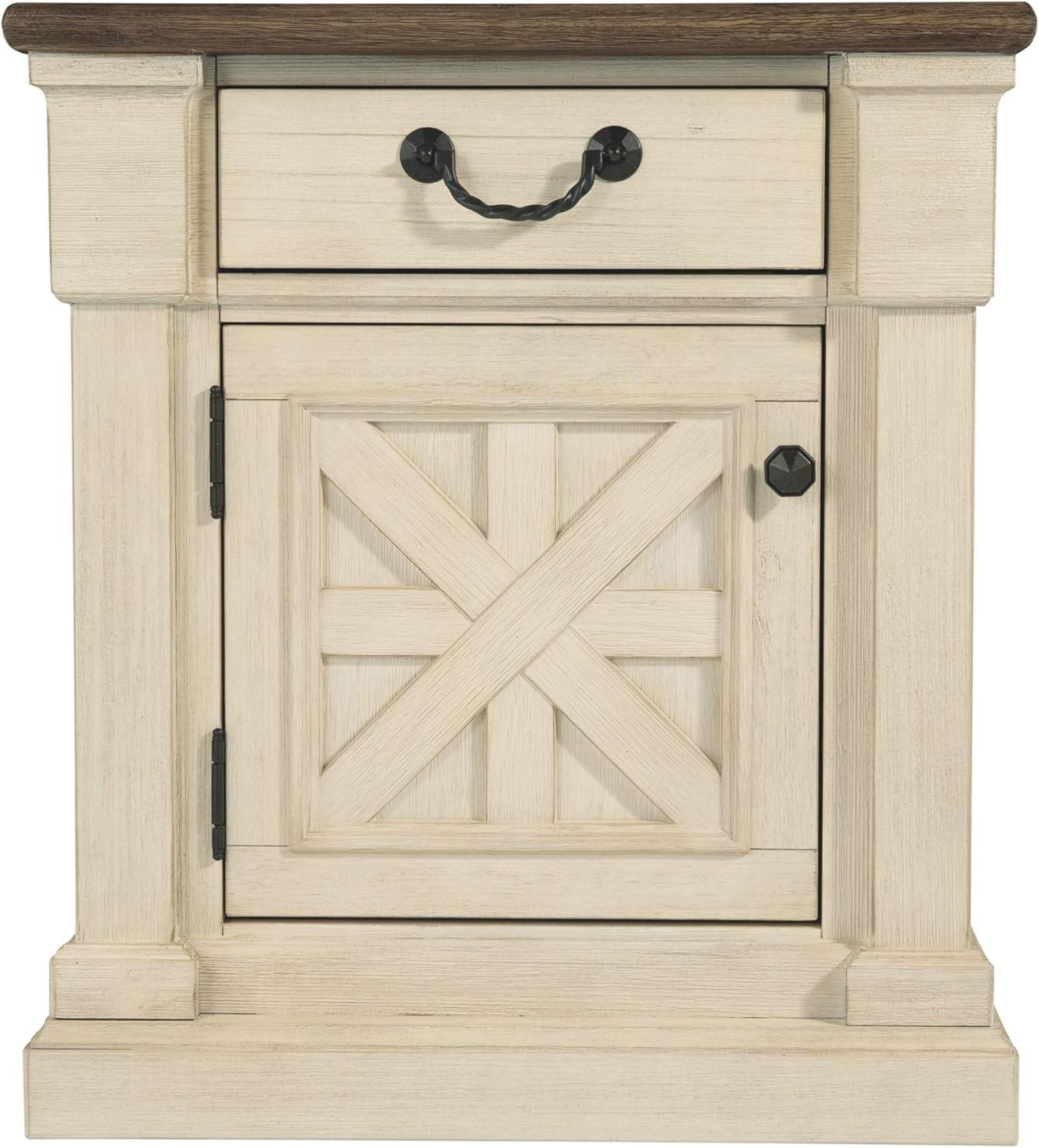 Bolanburg One Drawer Nightstand Antique White: Farmhouse Style with USB Ports - Signature Design by Ashley