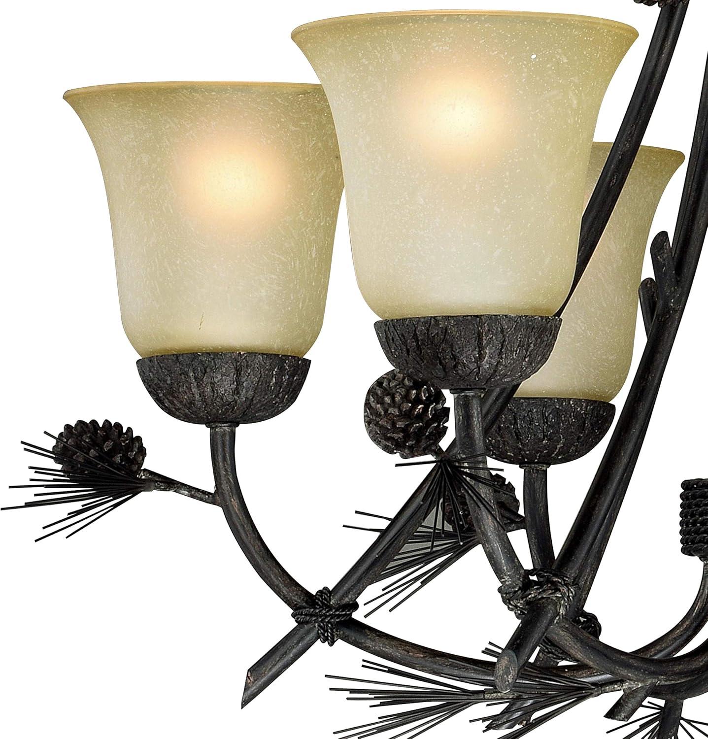 Vaxcel Sierra 6 - Light Chandelier in  Black Walnut