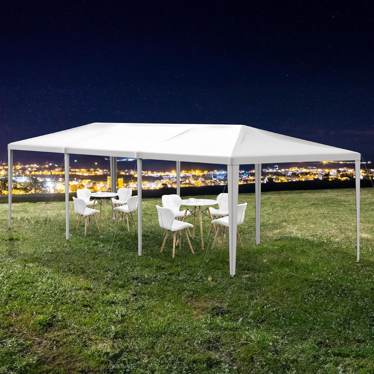 Lorelia 10'x30'Outdoor White Canopy Party Wedding Tent Heavy duty Gazebo garden BBQ