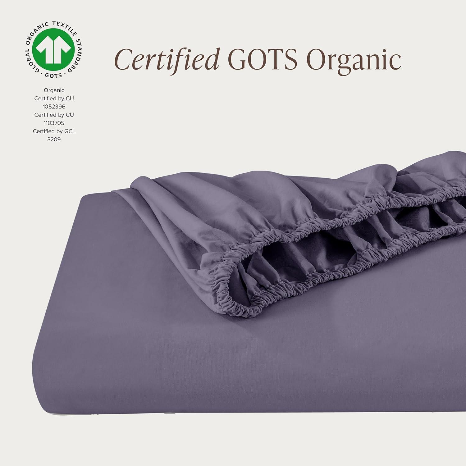 Bare Home 260 Thread Count Organic Cotton Percale Fitted Sheet