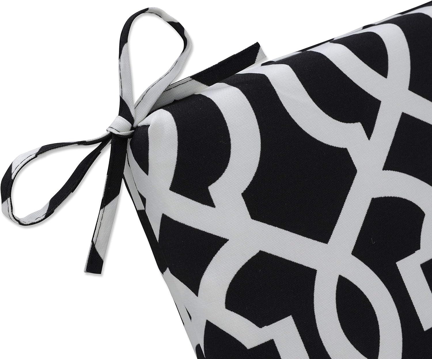 Modern Geo Black & White Outdoor Chair Cushion, 36.5"