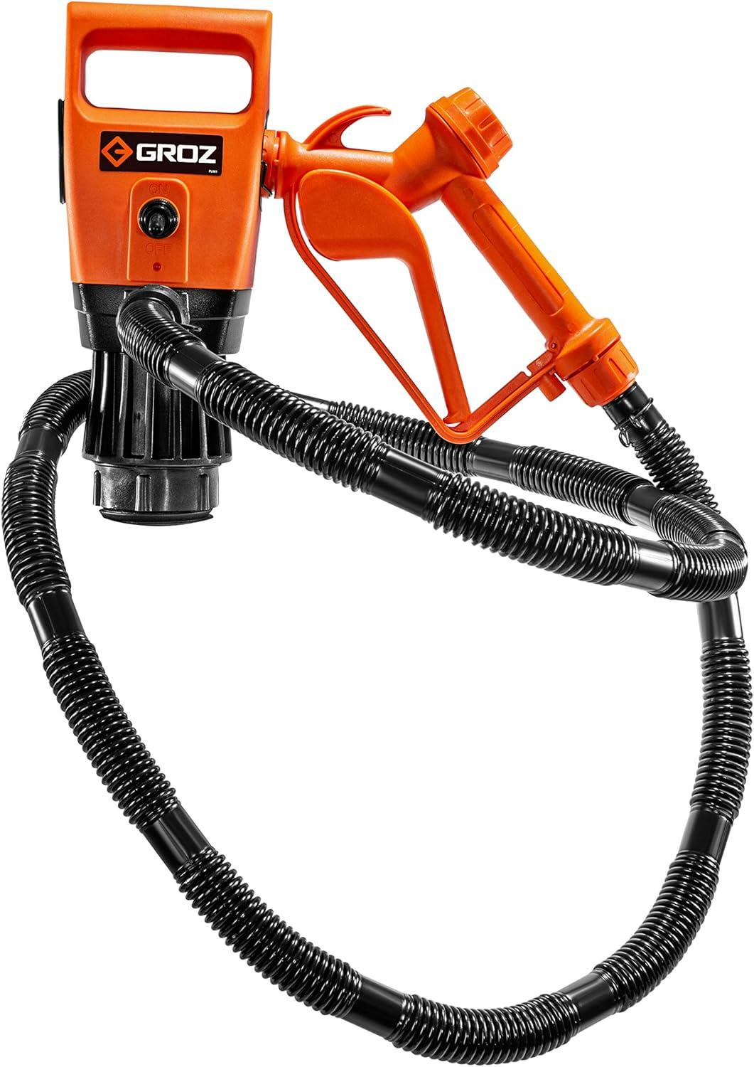 GROZ Electric Drum Pump | 12V DC | Adjustable 33.5-49" Tube for 55 Gal Drums | Multi-Fluid Transfer (45503)