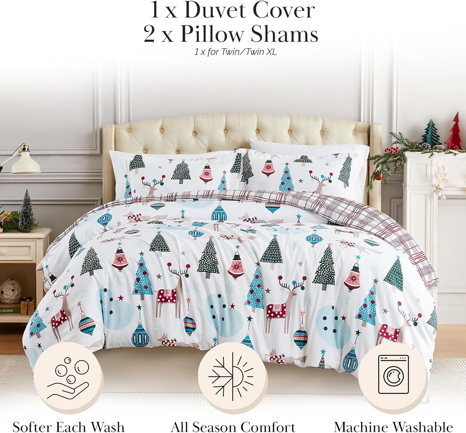 Winter Wonderland King/California King Reversible Christmas Duvet Cover Set