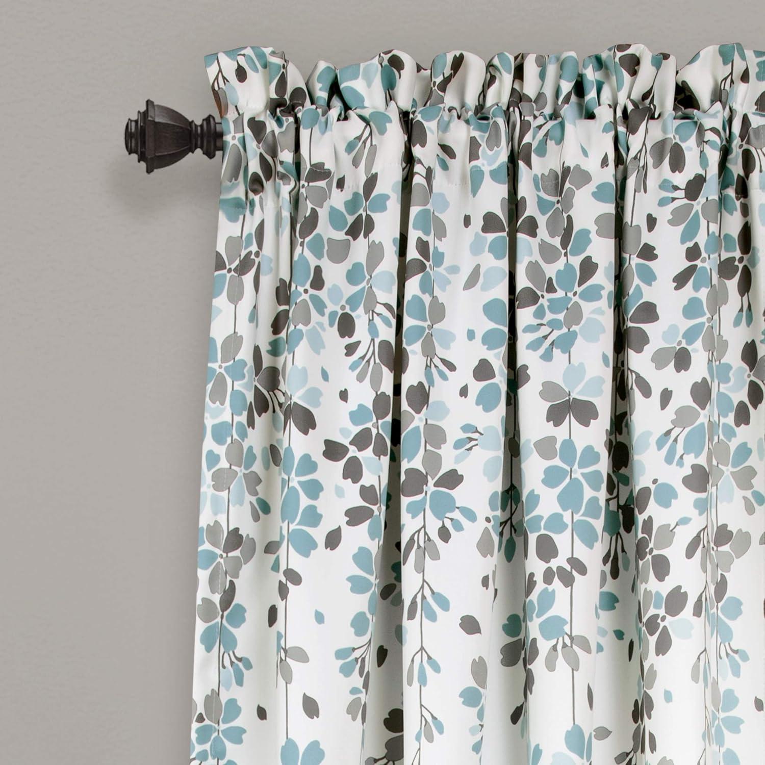 Lush Decor Weeping Flowers Polyester Room Darkening Curtain Pair (Set of 2)