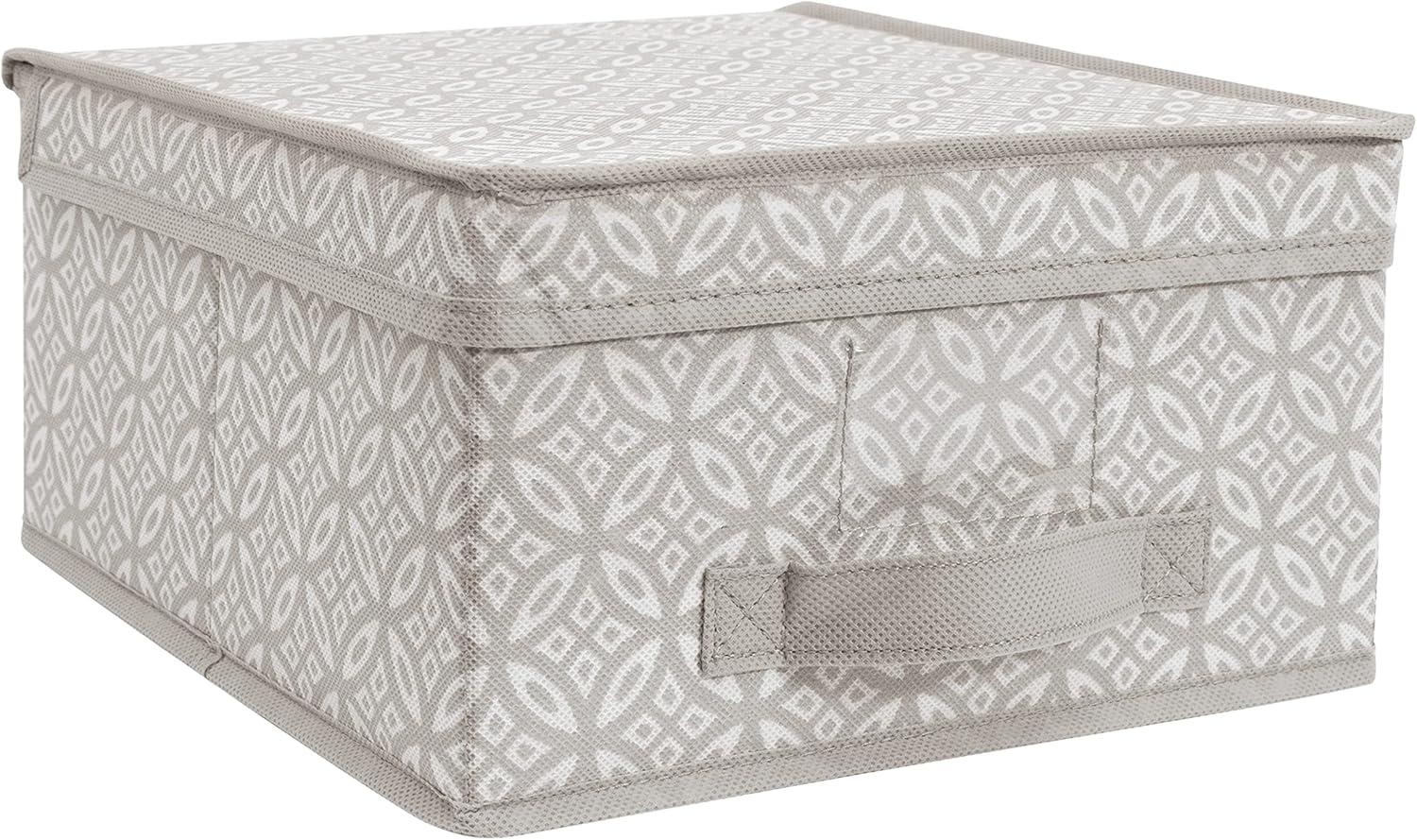 Simplify Medium Storage Box Gray Boho Print