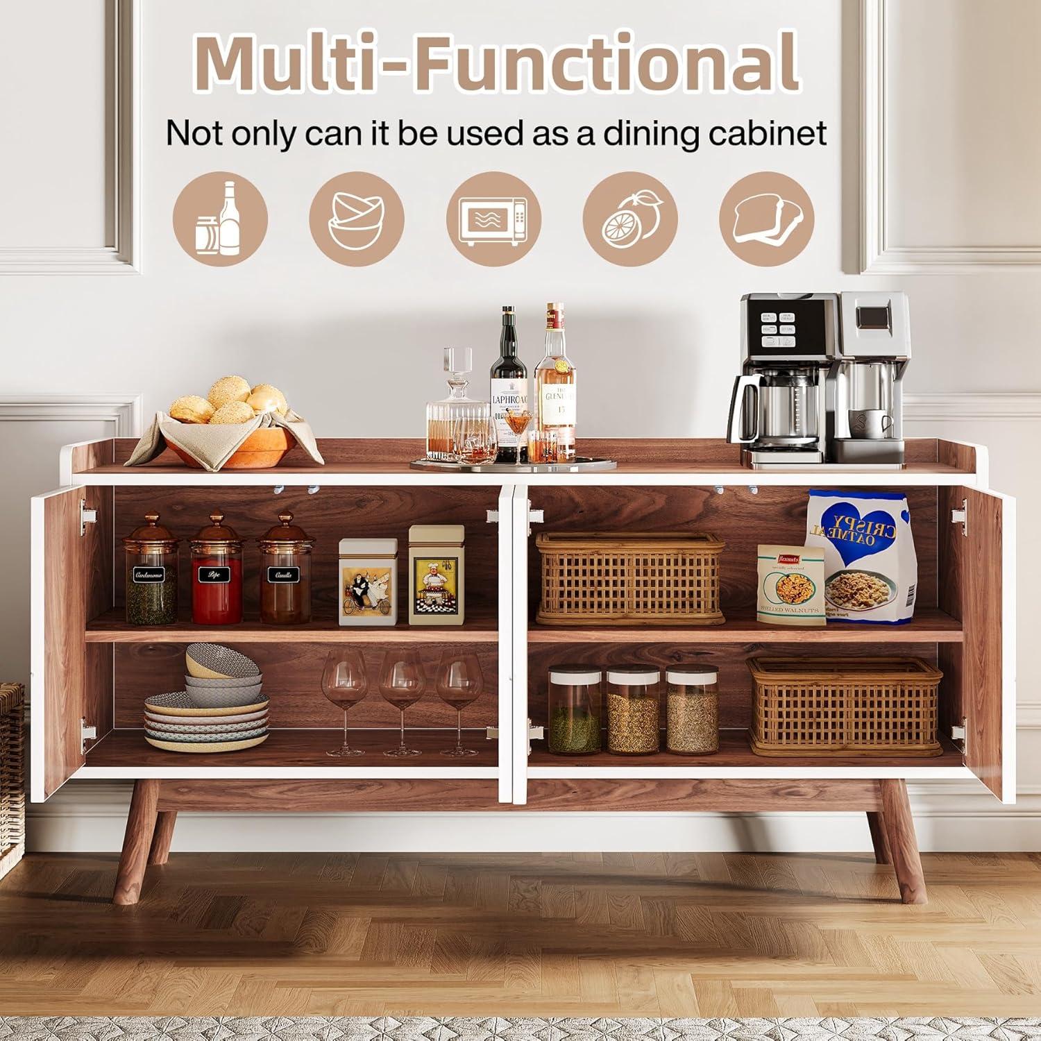Tribesigns 55" W Buffets Sideboards Cabinet, White
