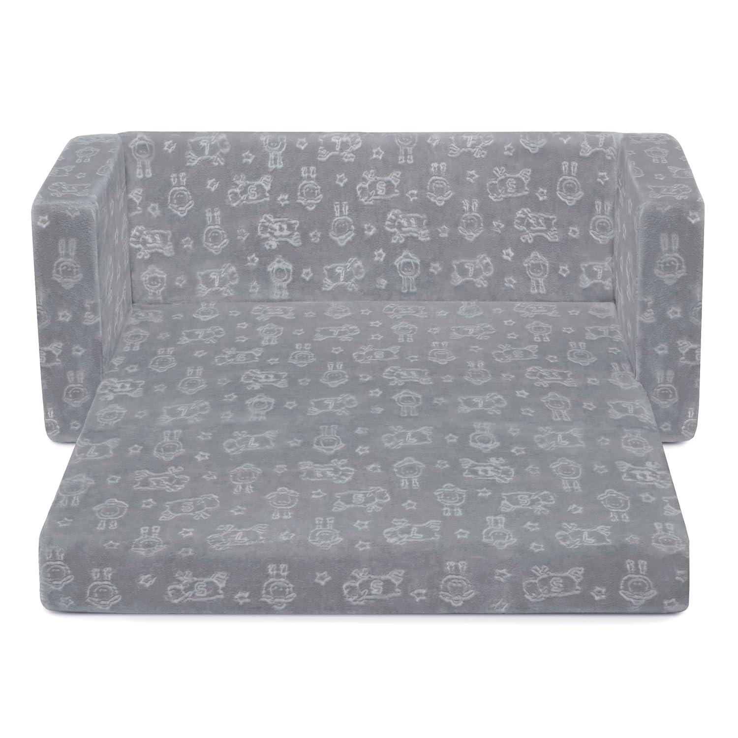 Serta Perfect Sleeper Extra Wide Comfy 2-in-1 Convertible Sofa to Lounger - Gray