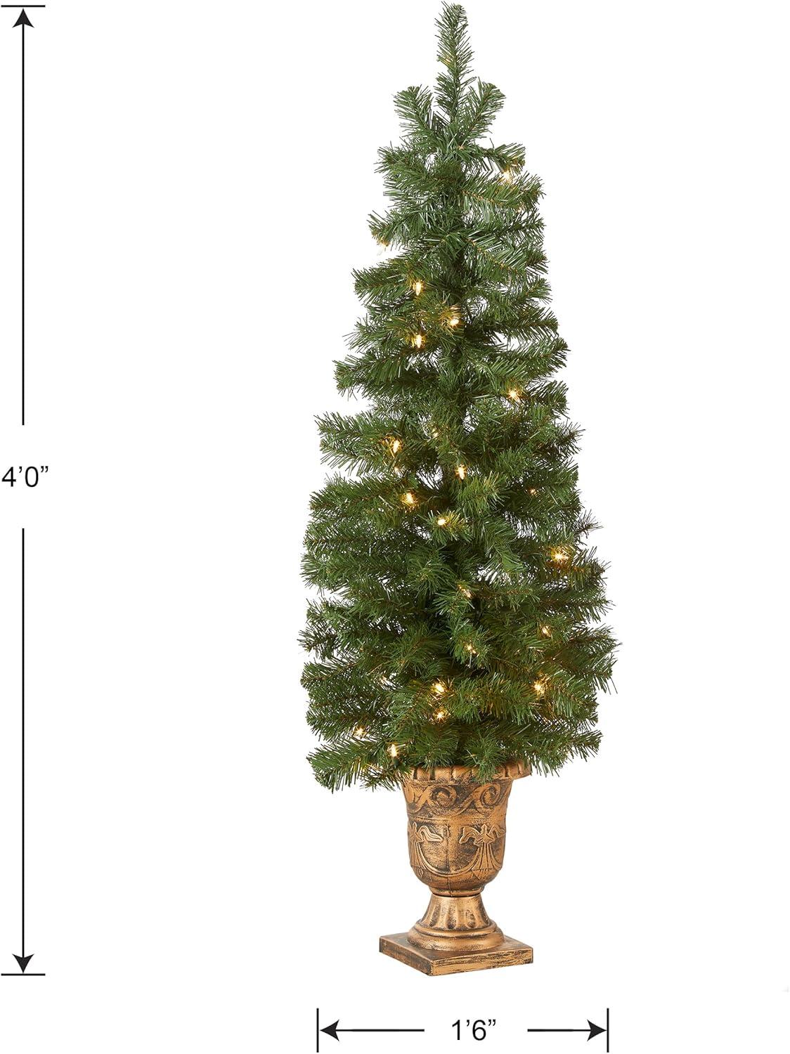 4' Prelit Pencil Montclair Spruce Artificial Christmas Tree Clear Lights - National Tree Company