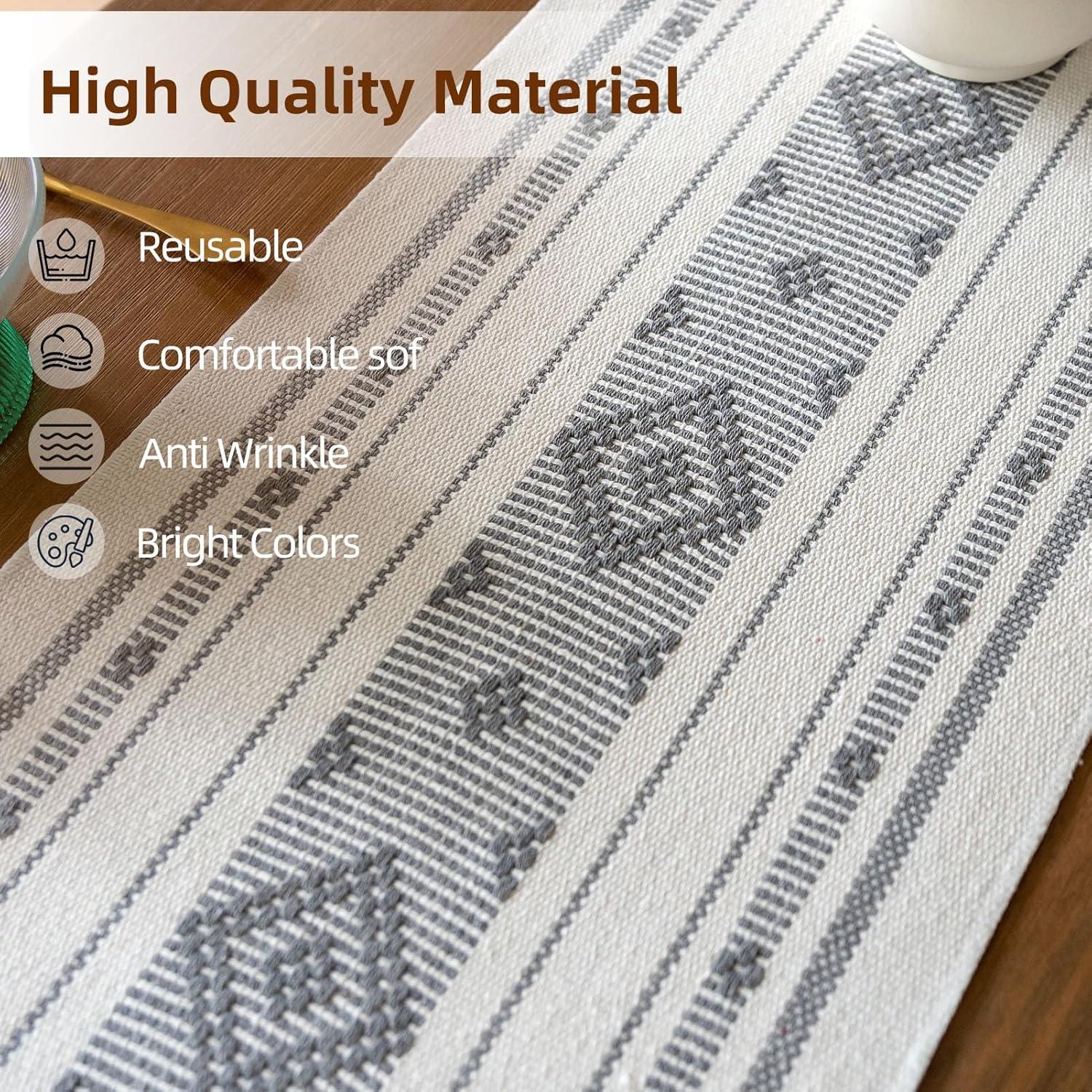 Oveesha Boho Cotton Woven Table Runner With Tassels