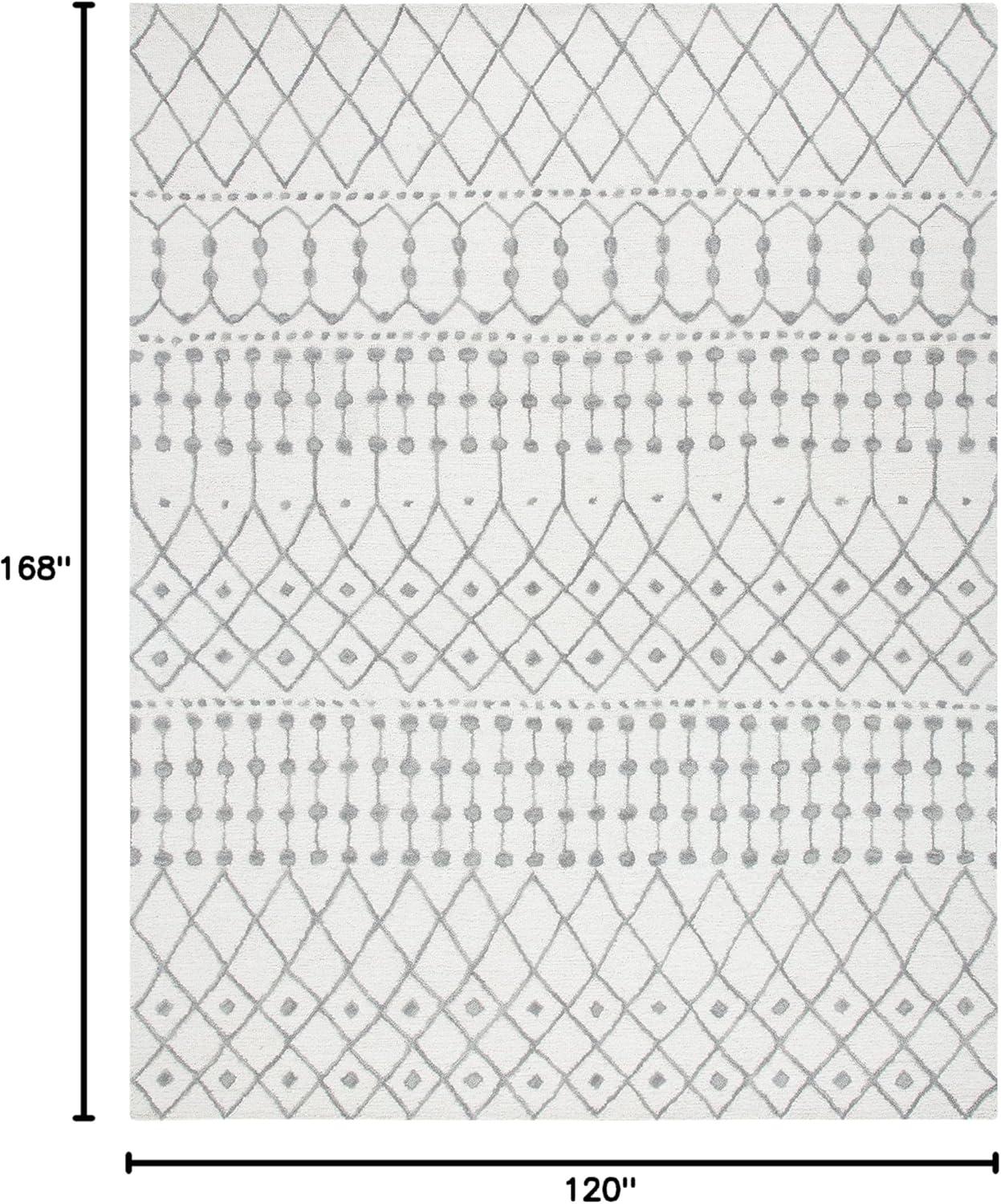 SAFAVIEH Blossom Aspen Geometric Wool Area Rug, Ivory/Grey, 10' x 14'