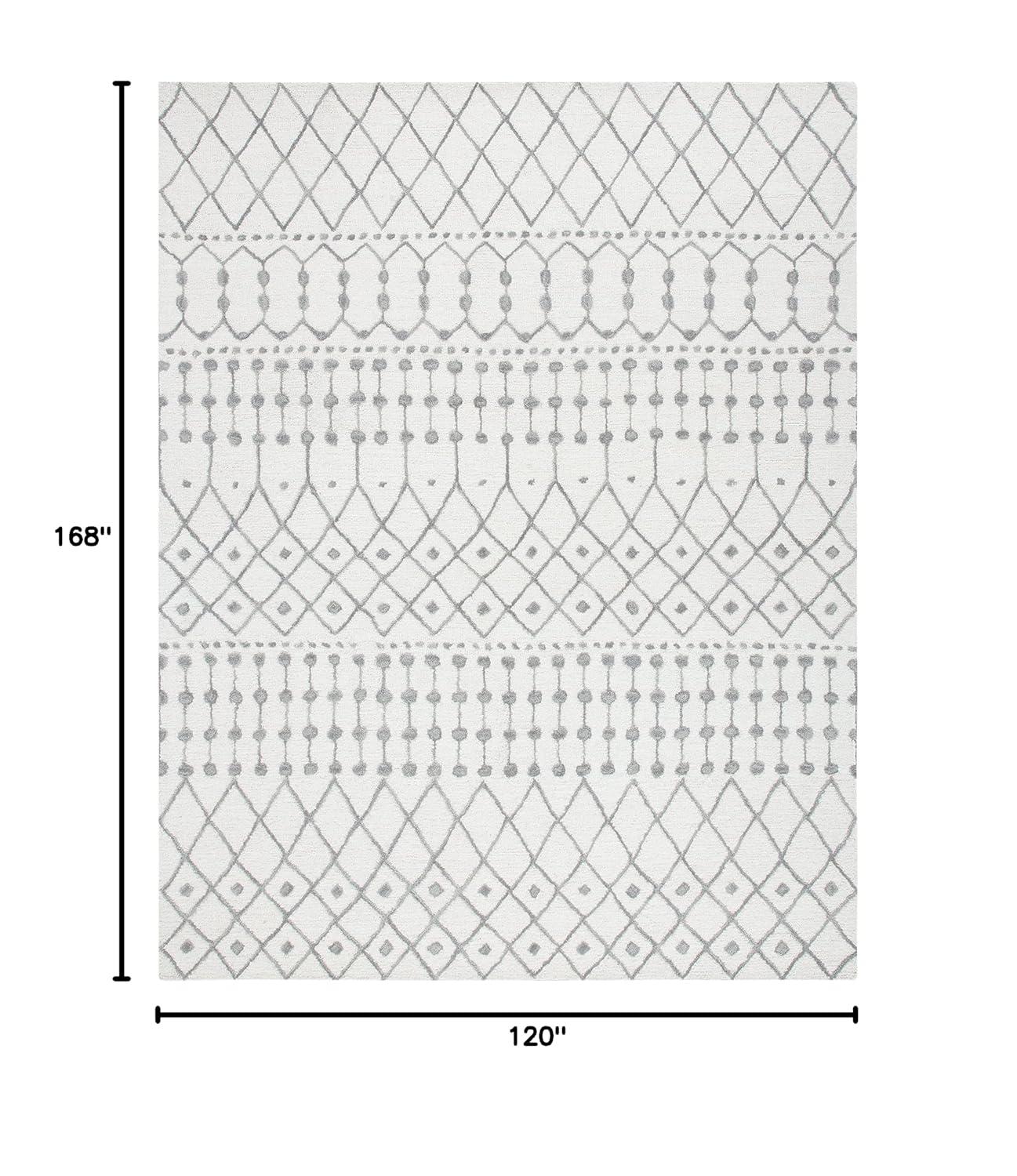 SAFAVIEH Blossom Aspen Geometric Wool Area Rug, Ivory/Grey, 10' x 14'