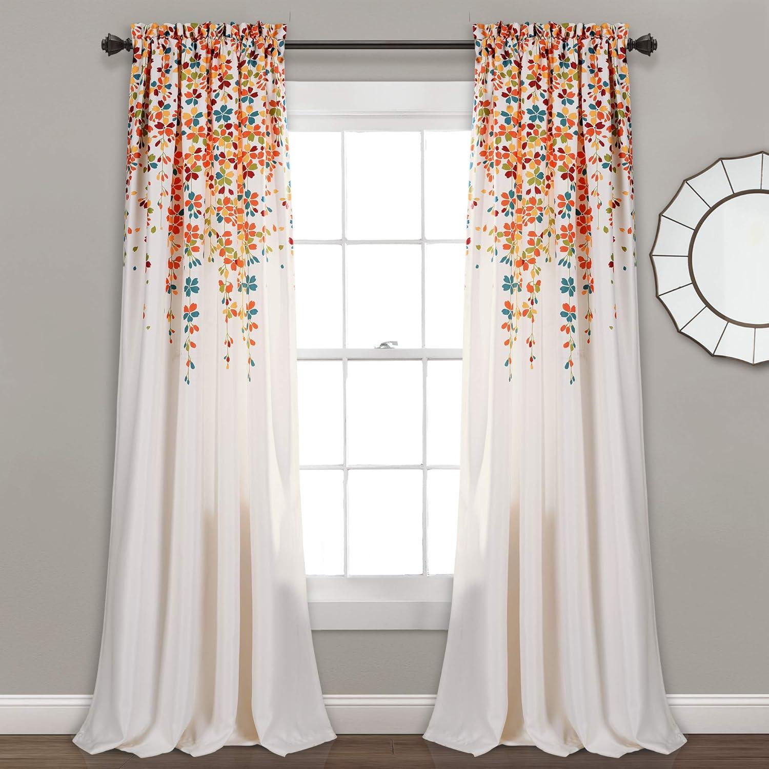 Lush Decor Weeping Flowers Floral Room Darkening Thermal Rod Pocket Curtain Panels (Set of 2)
