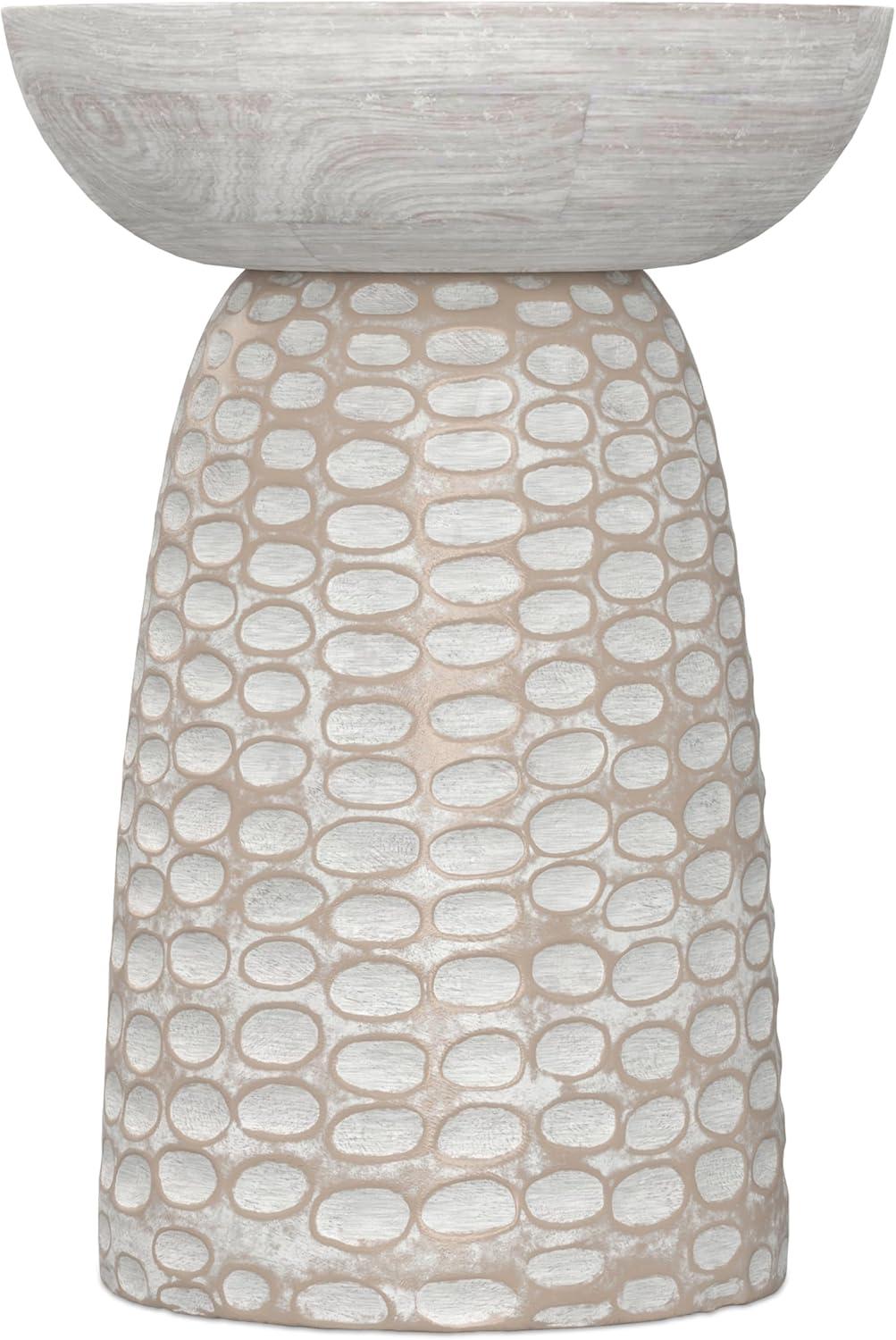Dakota Fields Solid Mango Wood Contemporary Accent Table with Textured Finish, Fully Assembled