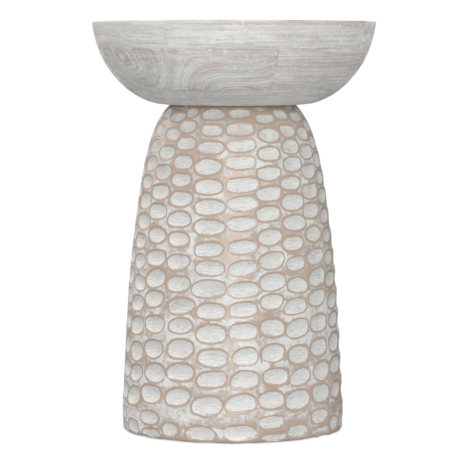 Dakota Fields Solid Mango Wood Contemporary Accent Table with Textured Finish, Fully Assembled