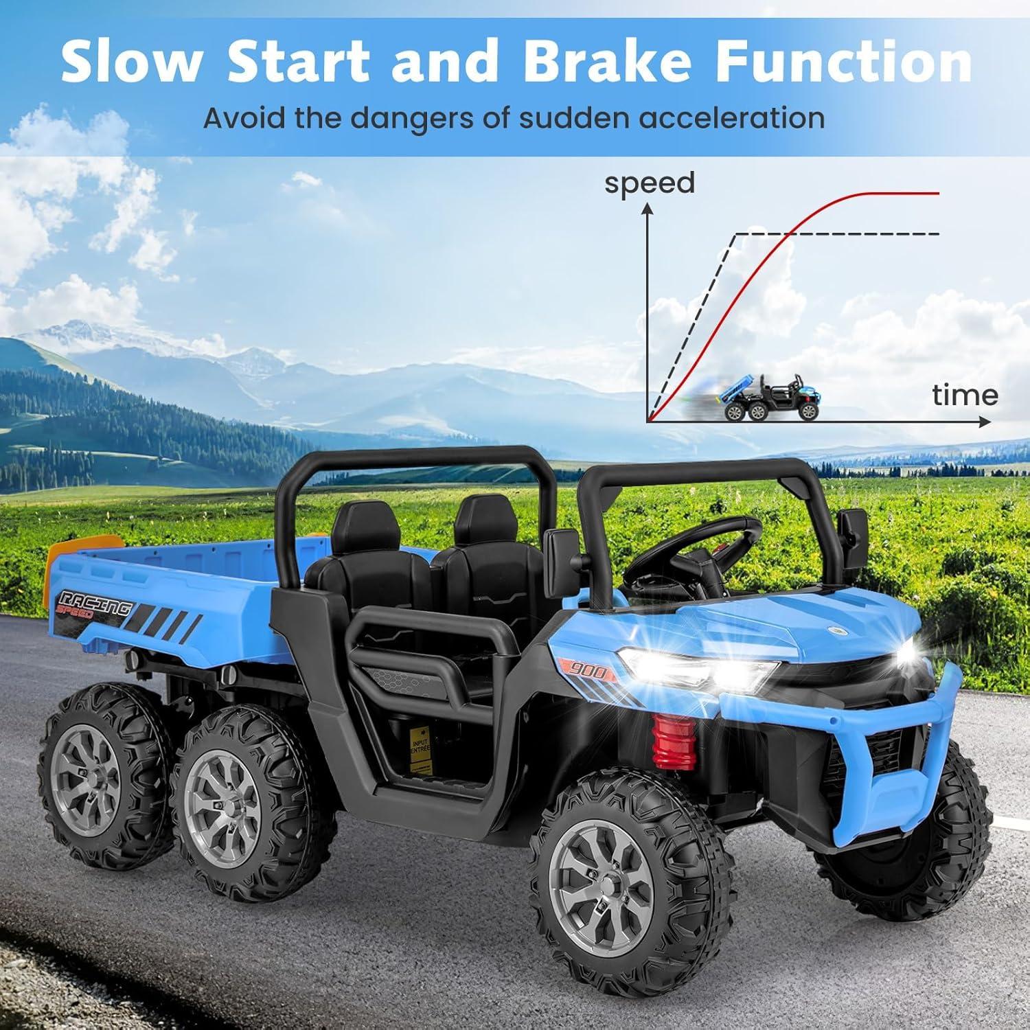 Himimi Delia Himimi 24 Voltage  Ride On Dump Truck, 2 Seater Kids UTV with Electric Dump Bed, Remote Control