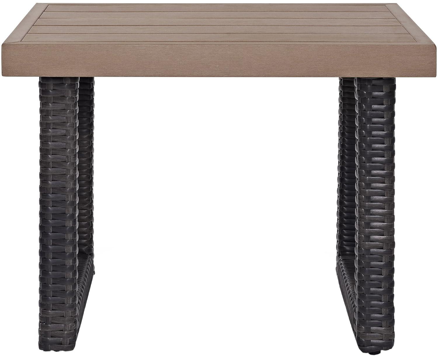 Beaufort Side Table - Crosley: Modern Wicker & Resin, UV-Resistant Patio Furniture