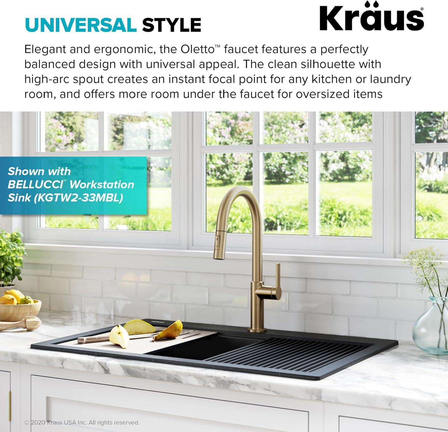 KRAUS Oletto Single Handle Pull Down Kitchen Faucet