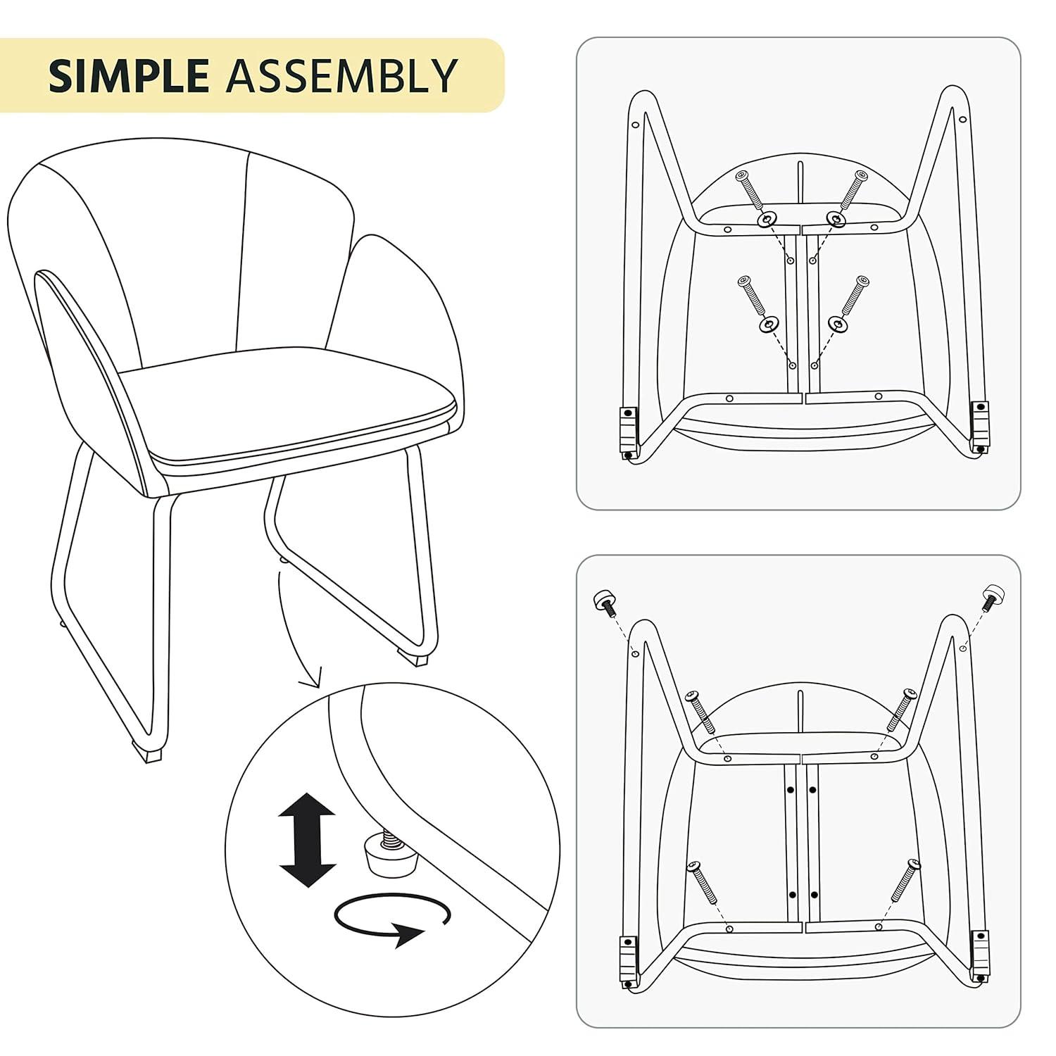 Yaheetech Modern Velvet Vanity Chair Armchair, Flower Shaped Makeup Chair with Golden Metal Legs for Living Room/Makeup Room/Bedroom/Home Office/Kitchen, White